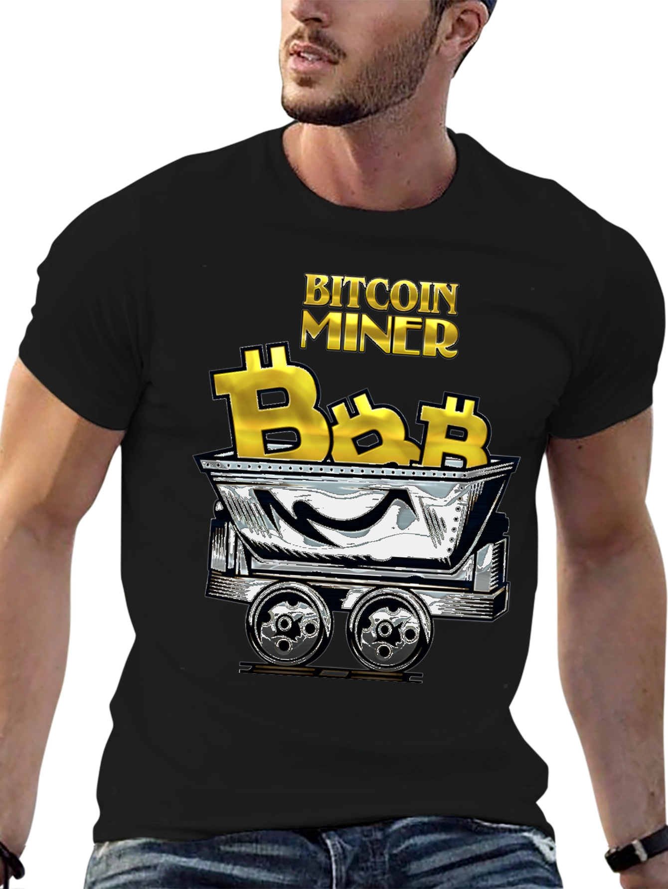 Bitcoin Miner T-Shirt - Crypto Cart Design