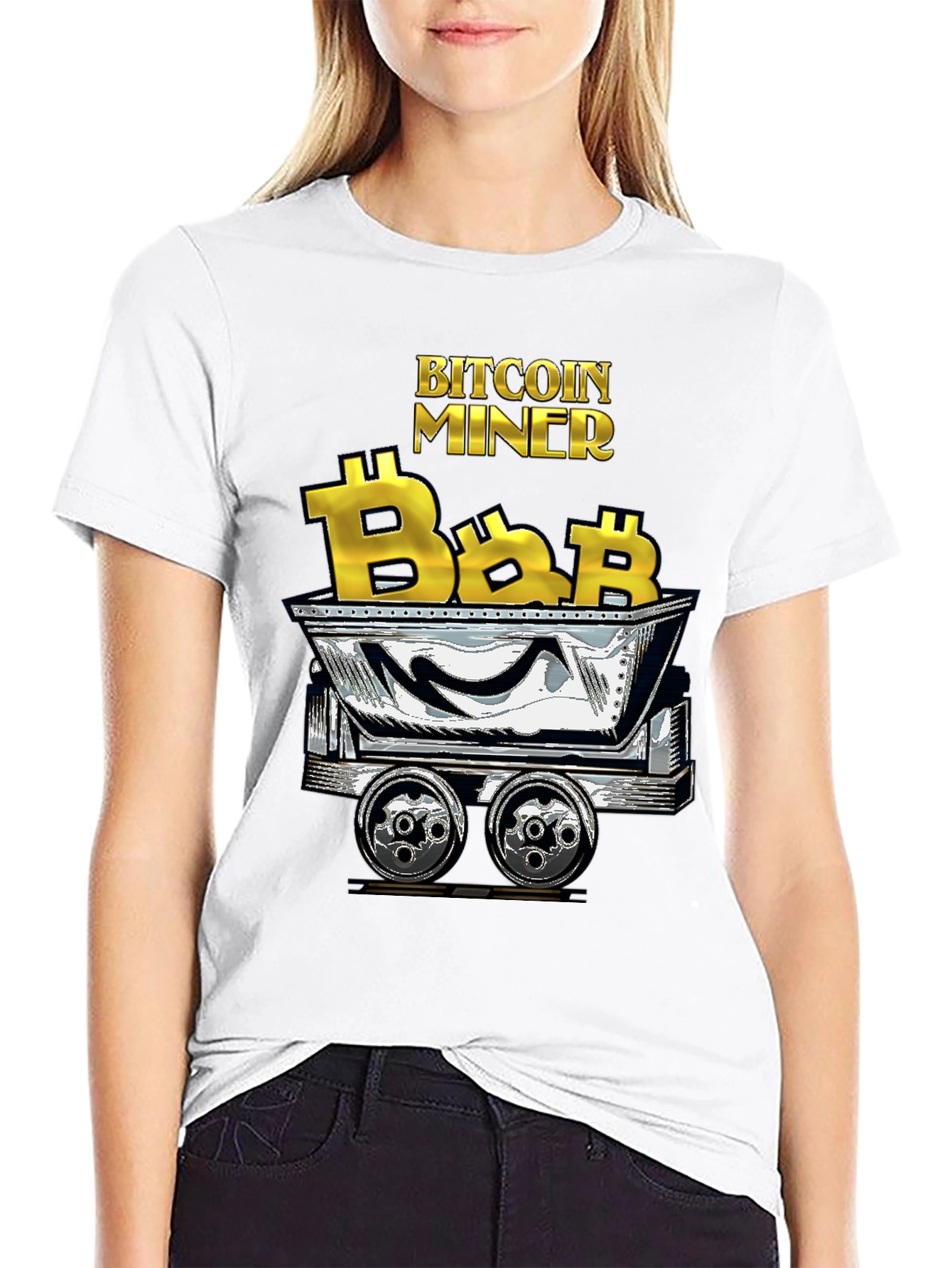 Bitcoin Miner T-Shirt - Crypto Cart Design