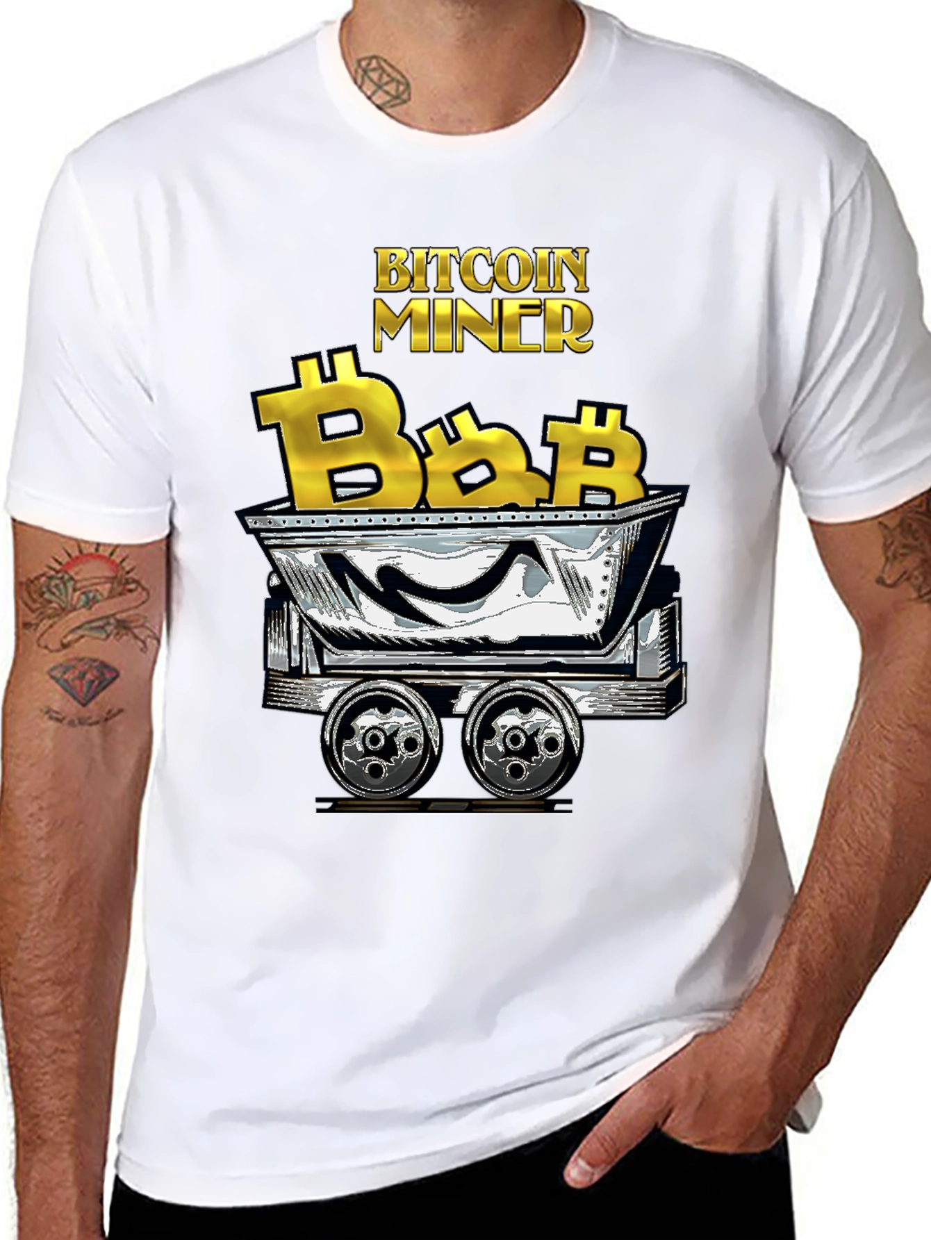 Bitcoin Miner T-Shirt - Crypto Cart Design