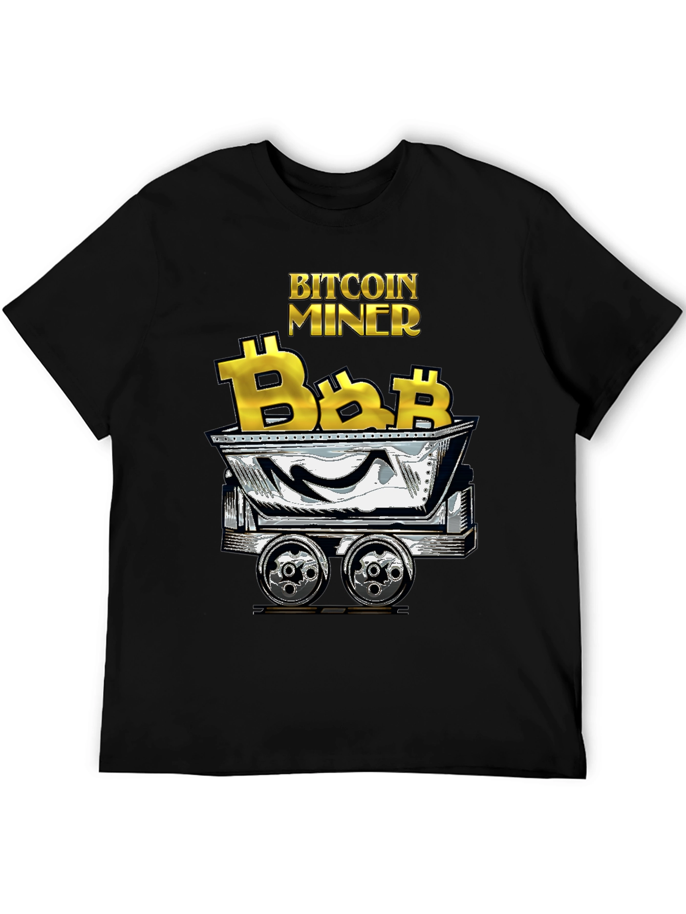Bitcoin Miner T-Shirt - Crypto Cart Design