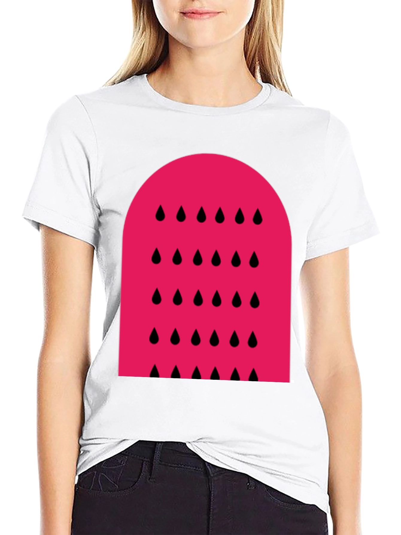Modern Watermelon Graphic Tee - Black