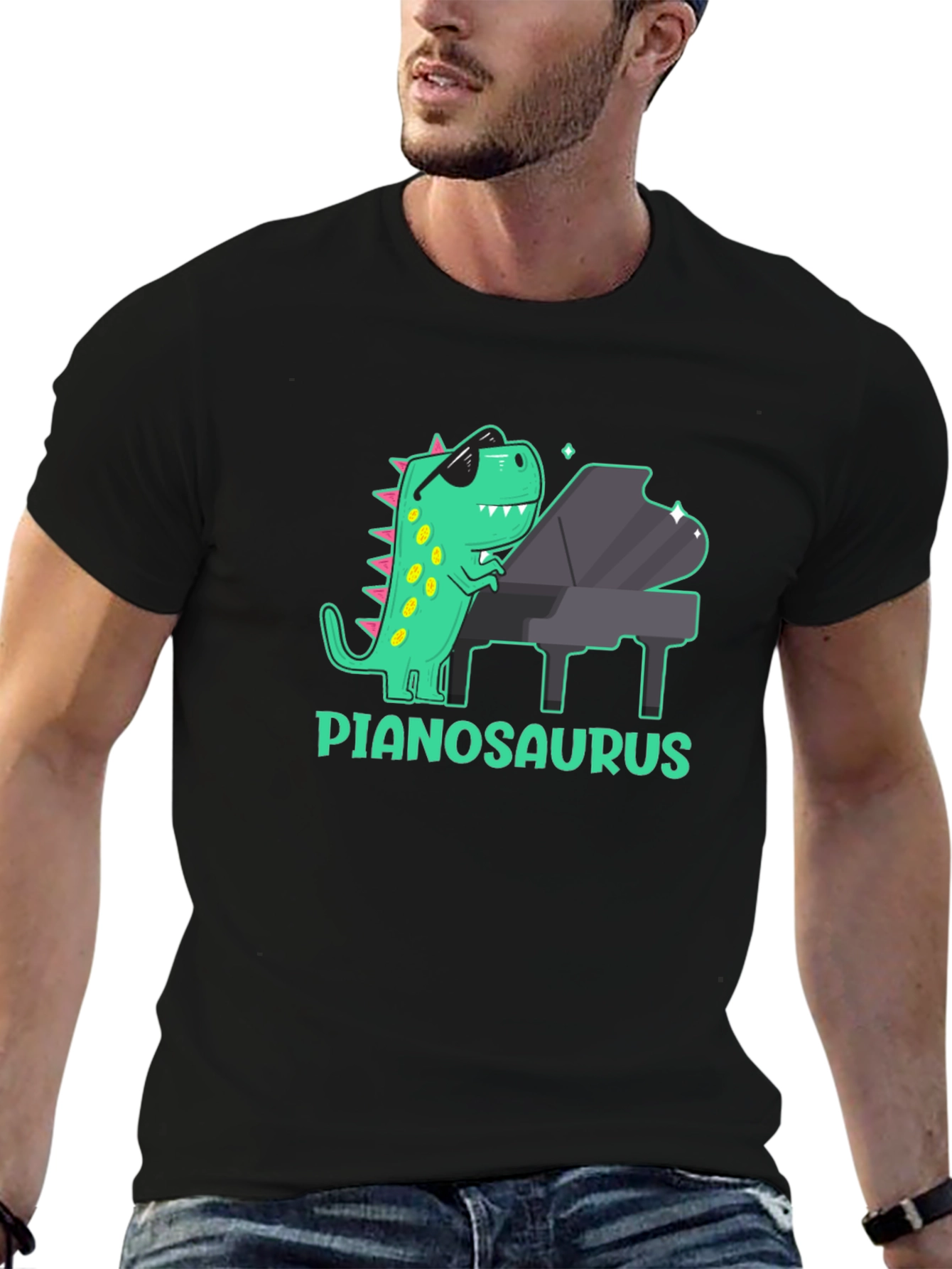 Pianosaurus T-Shirt: Dinosaur Playing Piano