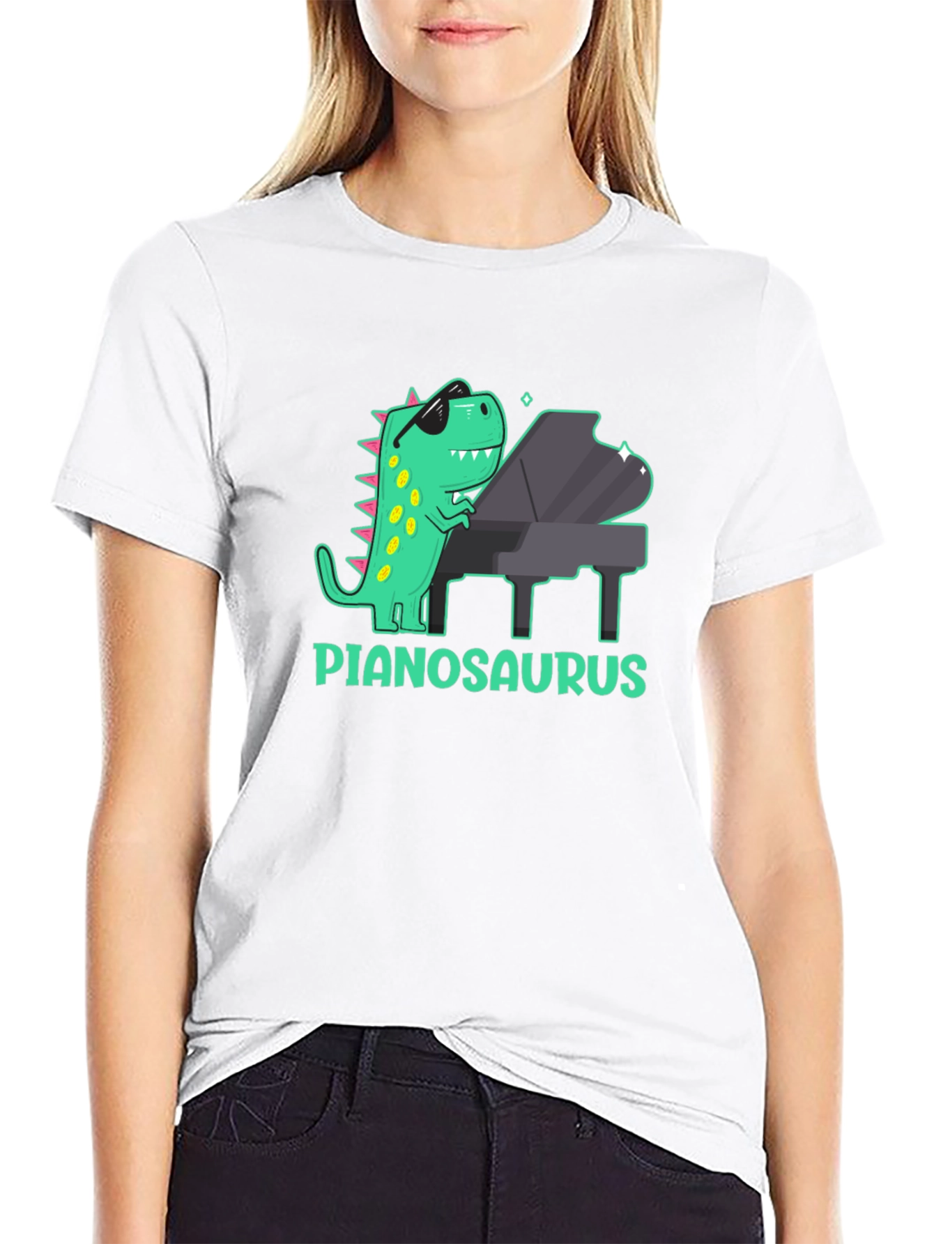 Pianosaurus T-Shirt: Dinosaur Playing Piano