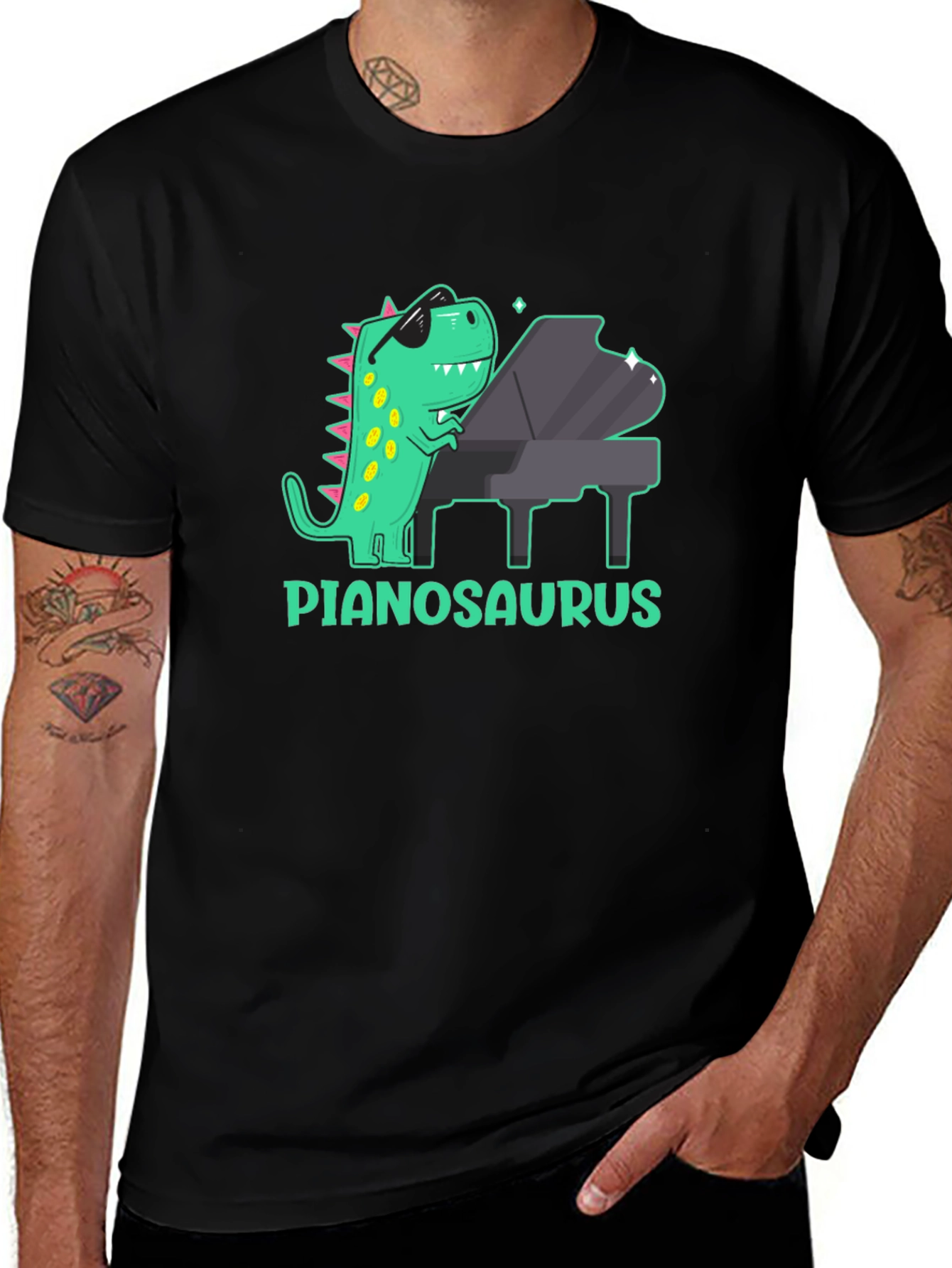 Pianosaurus T-Shirt: Dinosaur Playing Piano
