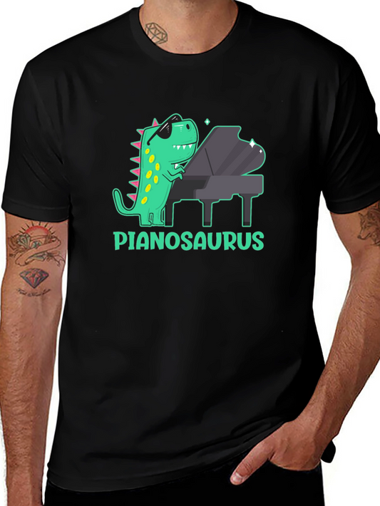 Pianosaurus T-Shirt: Dinosaur Playing Piano