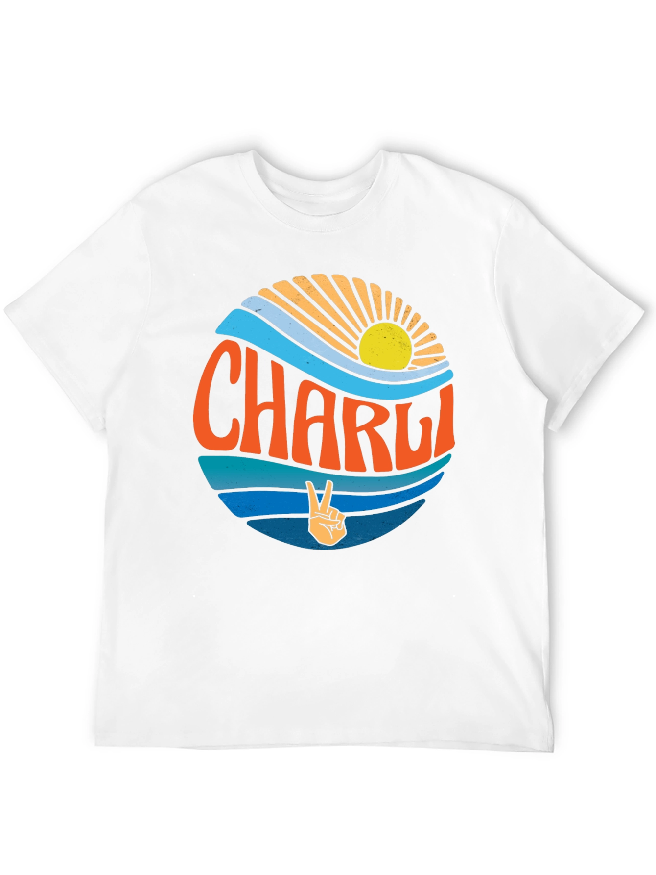 Charli Peace Sign T-Shirt - Retro Surf Style