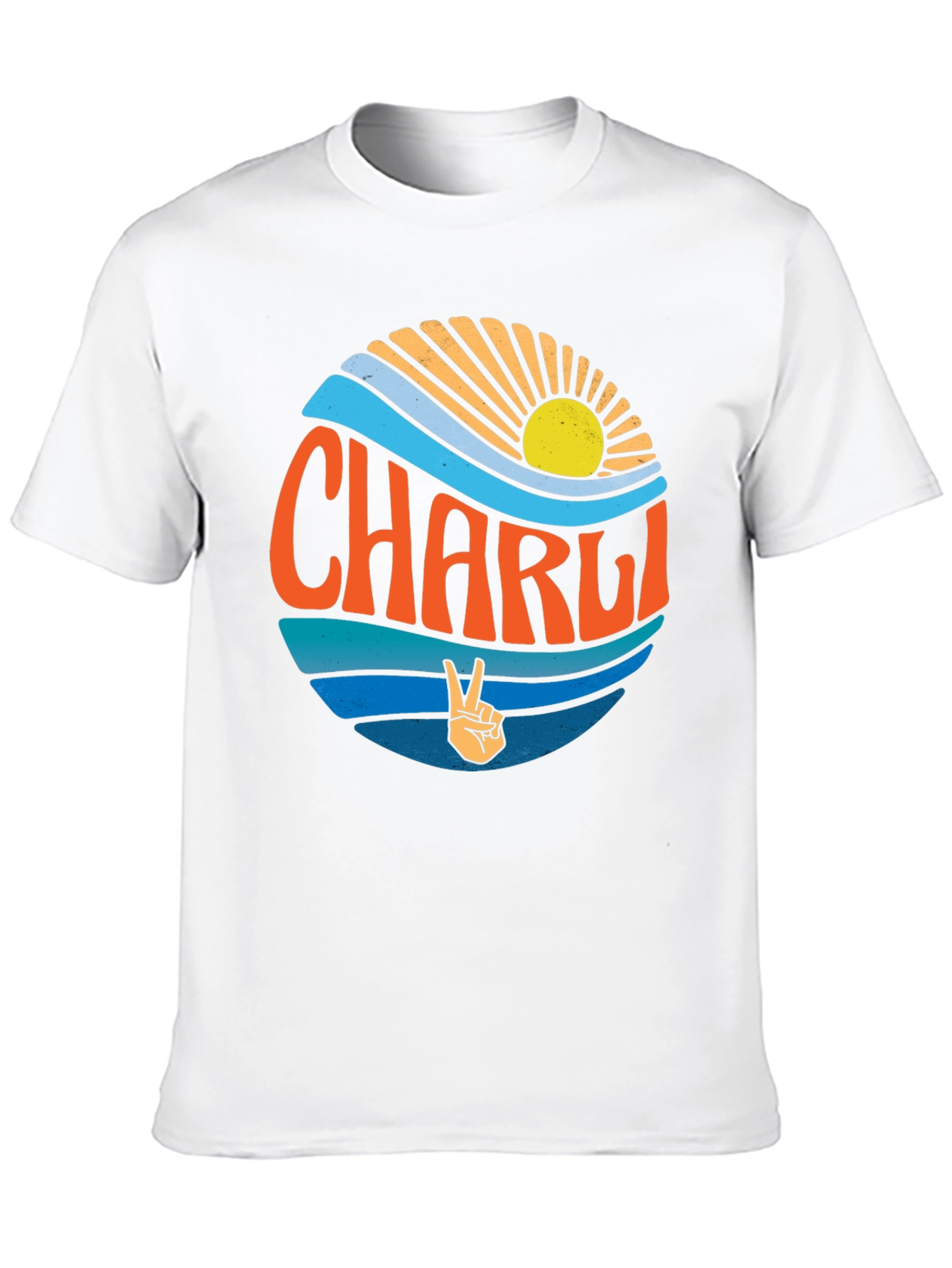 Charli Peace Sign T-Shirt - Retro Surf Style