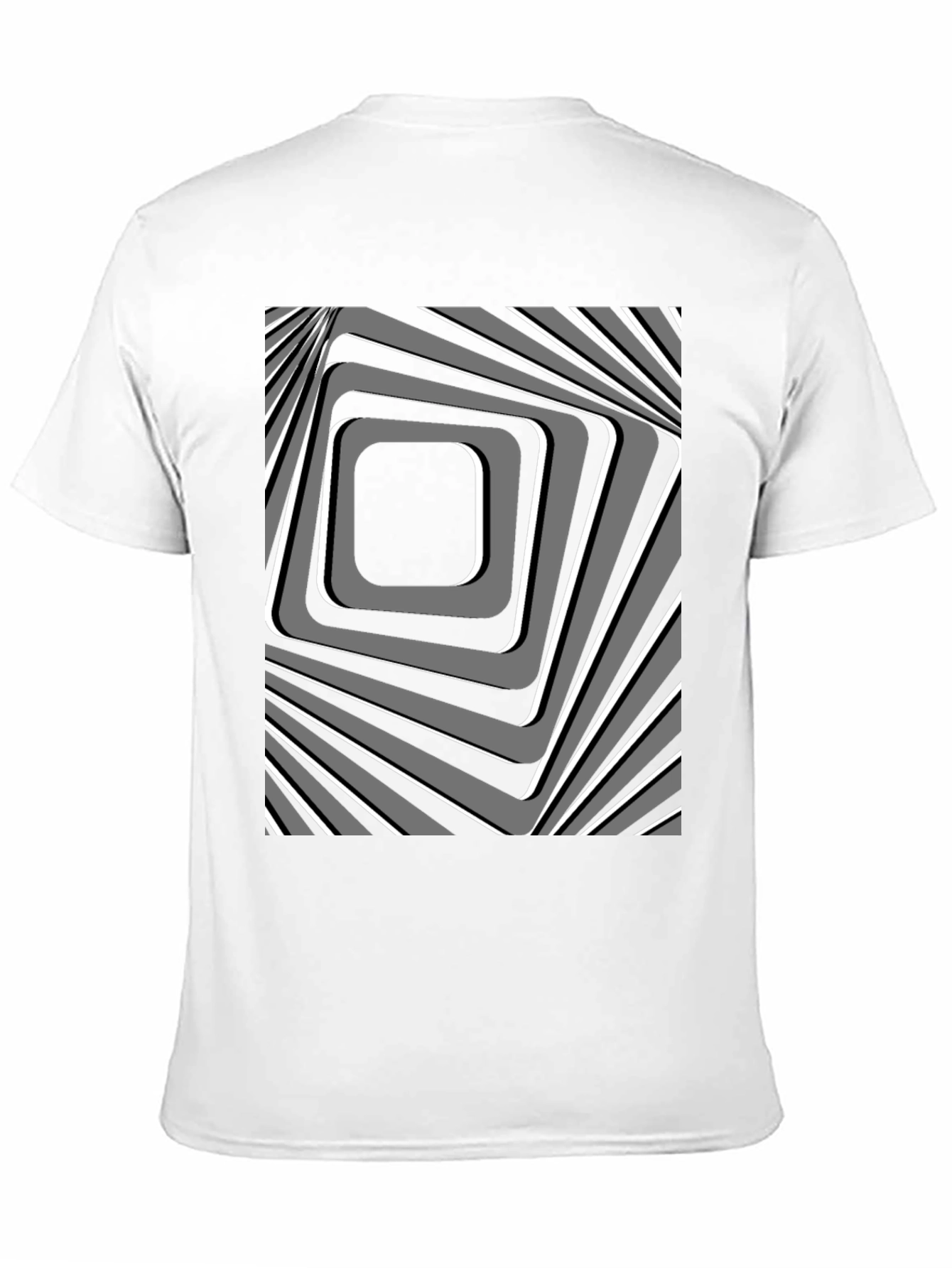 Abstract Square Pattern Black T-Shirt
