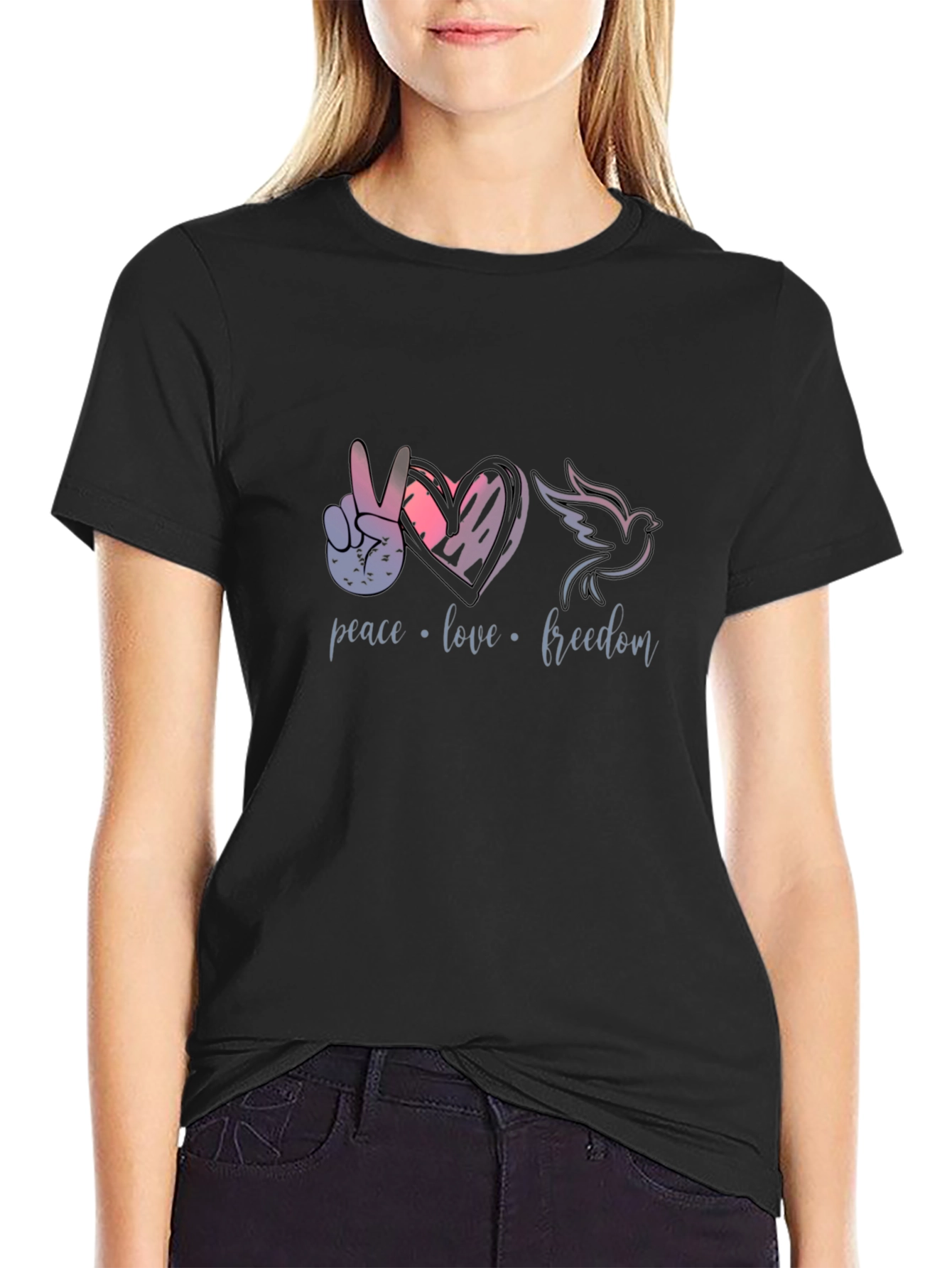 Peace Love Freedom Graphic T-Shirt