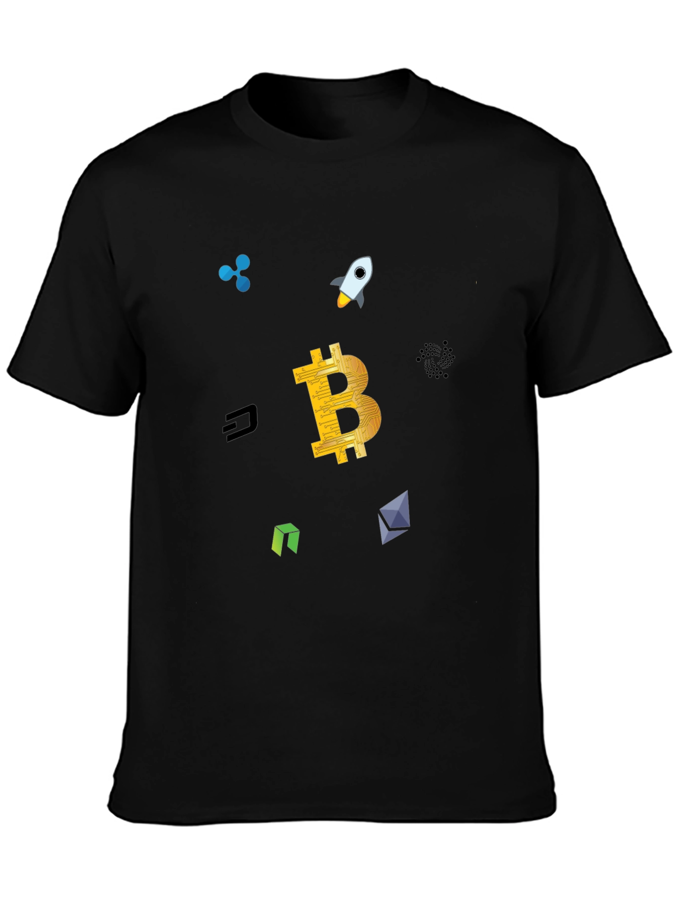 Crypto Currency T-Shirt Bitcoin Rocket