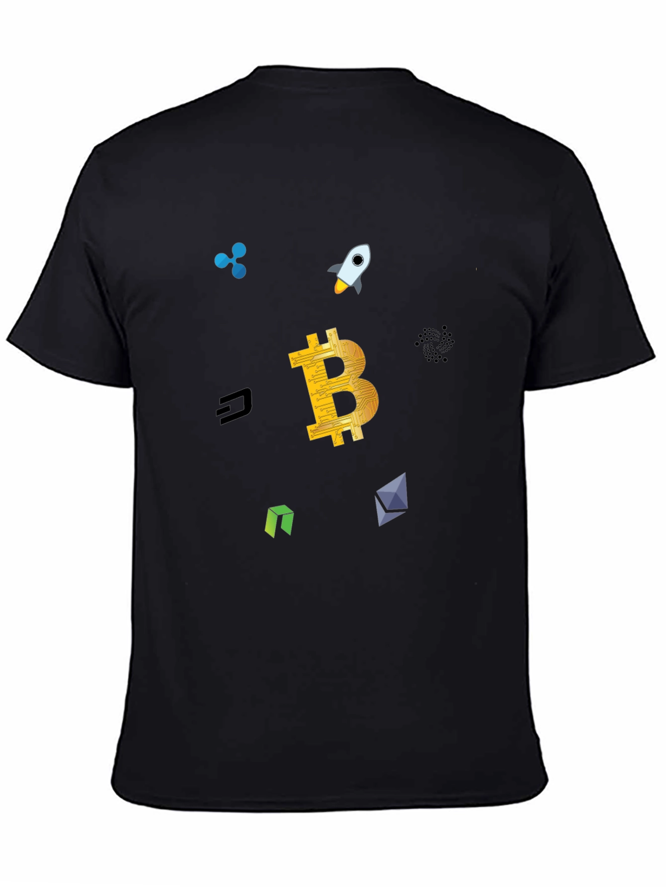 Crypto Currency T-Shirt Bitcoin Rocket