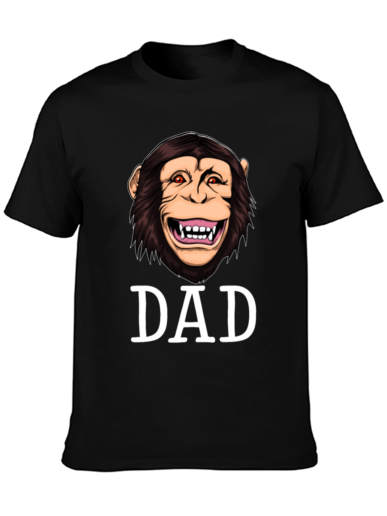 Funny Monkey Dad Graphic Tee - Black