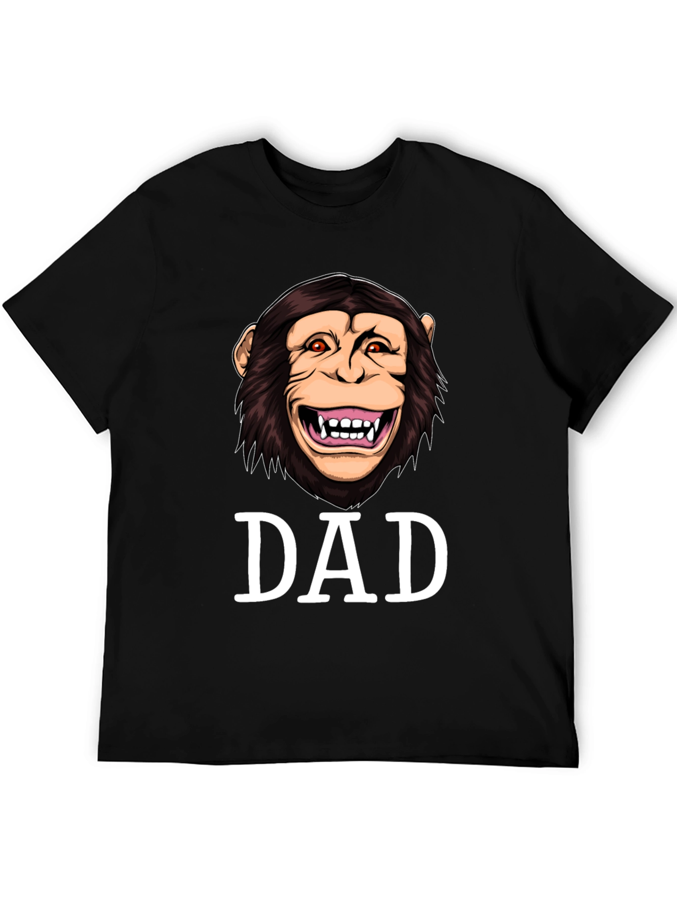 Funny Monkey Dad Graphic Tee - Black