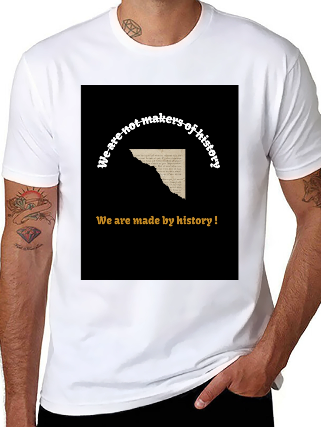 History T-Shirt - Mens Black Graphic Tee