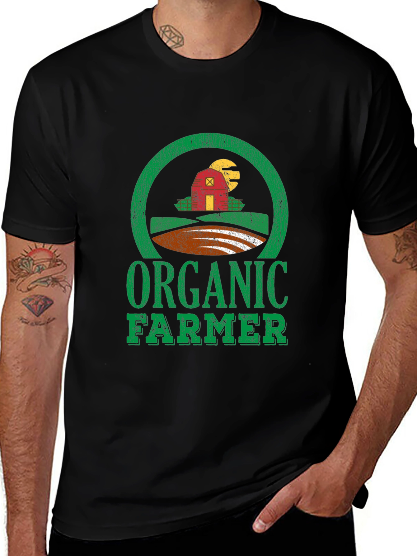Organic Farmer Graphic Tee - Black