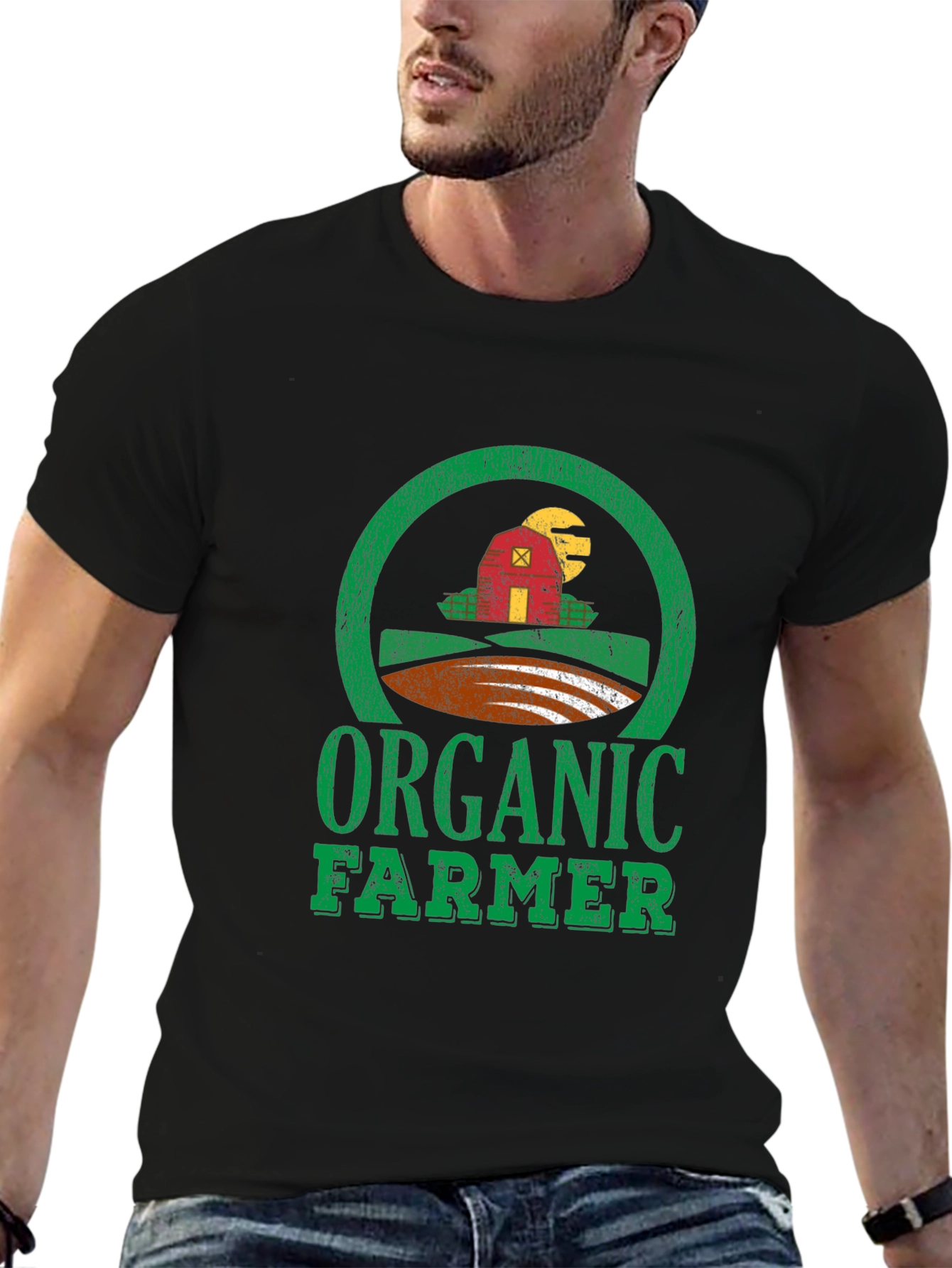 Organic Farmer Graphic Tee - Black