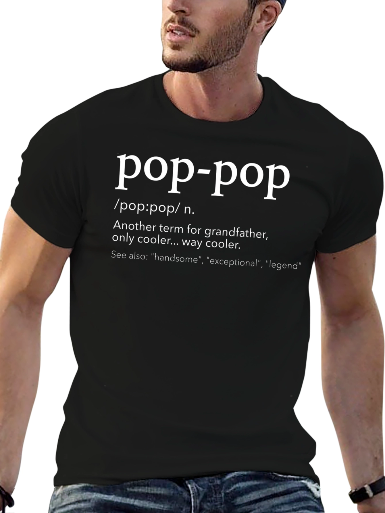 Pop-Pop Definition Black T-Shirt