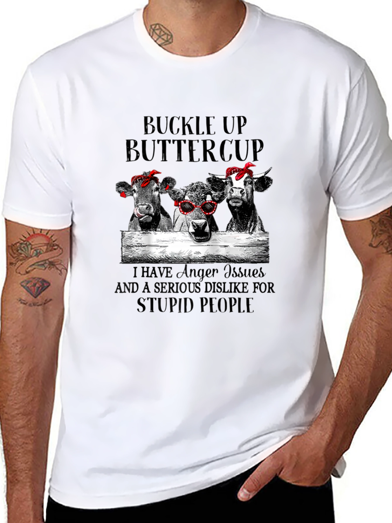 Buckle Up Buttercup Cows Graphic Tee