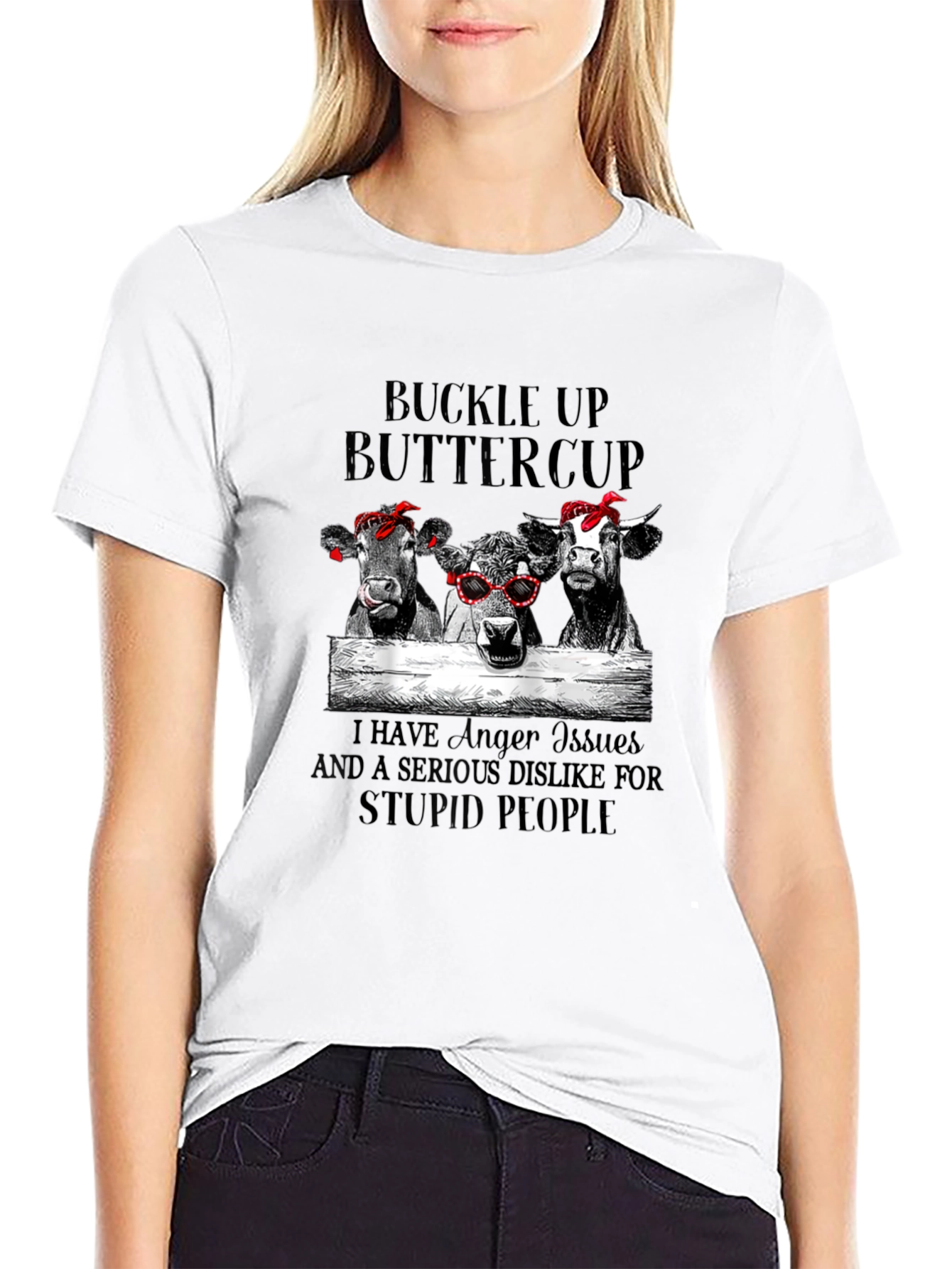 Buckle Up Buttercup Cows Graphic Tee