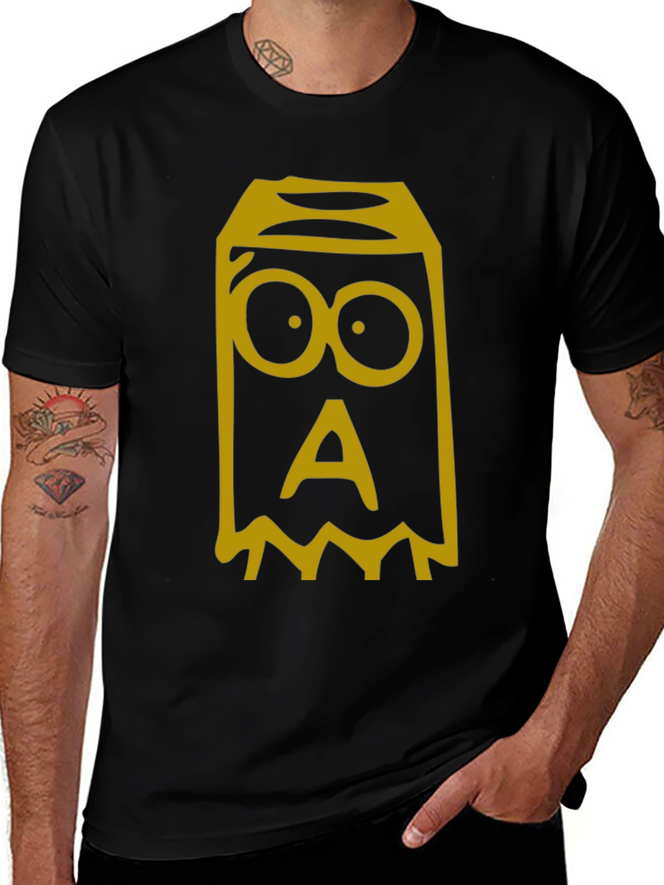 Monster Graphic Tee - Black Cotton T-Shirt