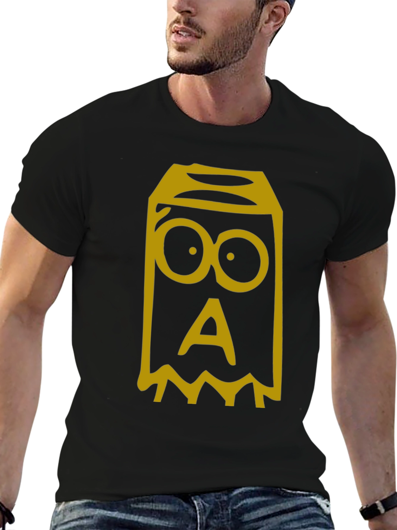 Monster Graphic Tee - Black Cotton T-Shirt