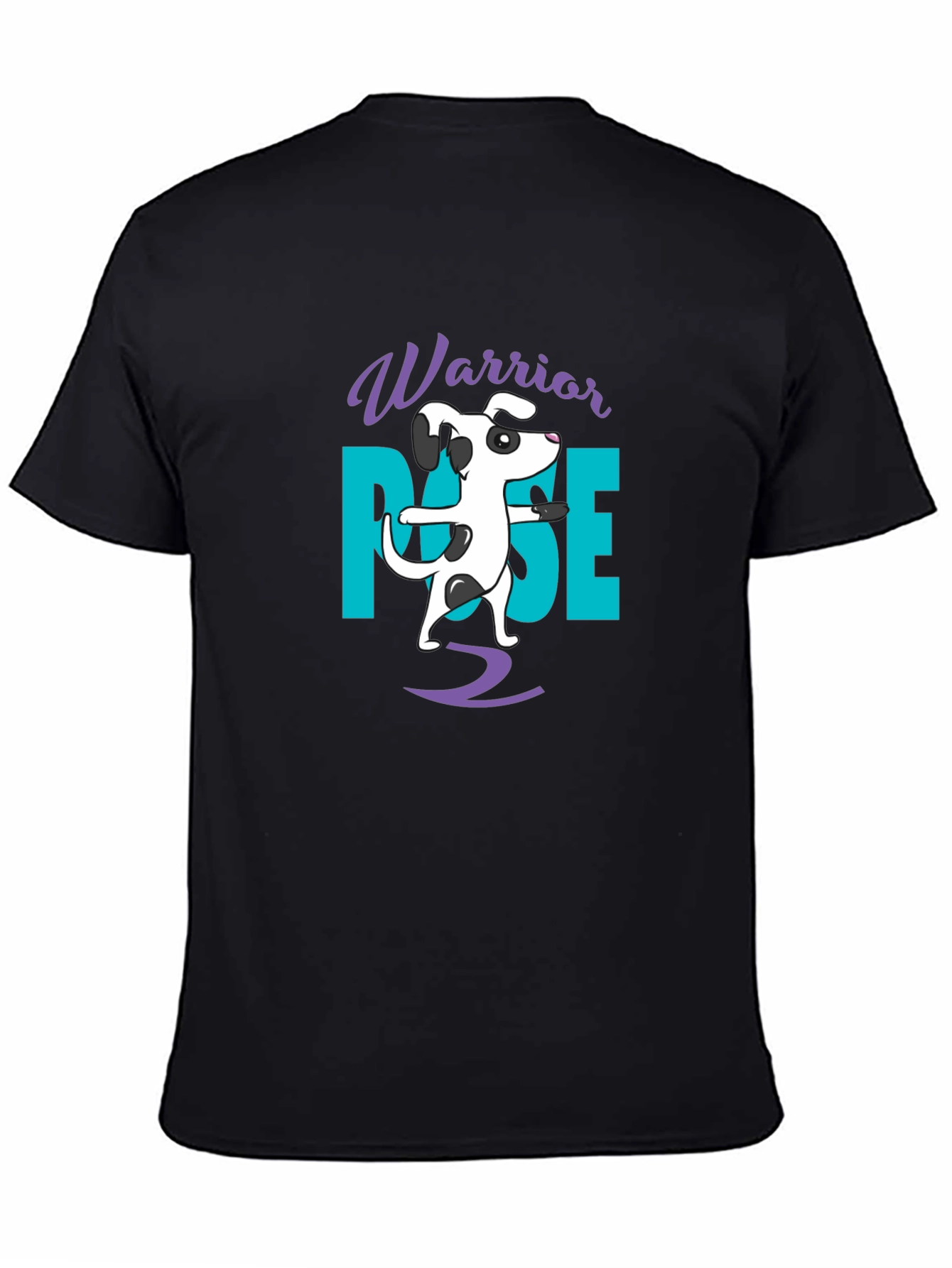 Warrior Pose Dog Black T-Shirt