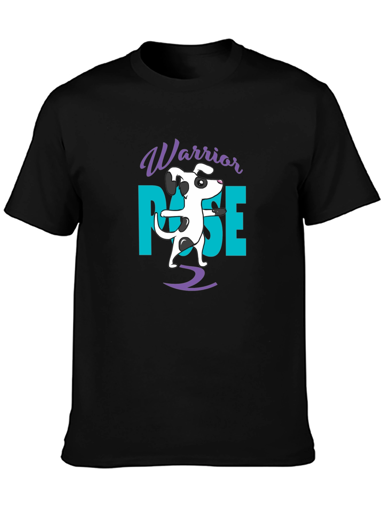 Warrior Pose Dog Black T-Shirt