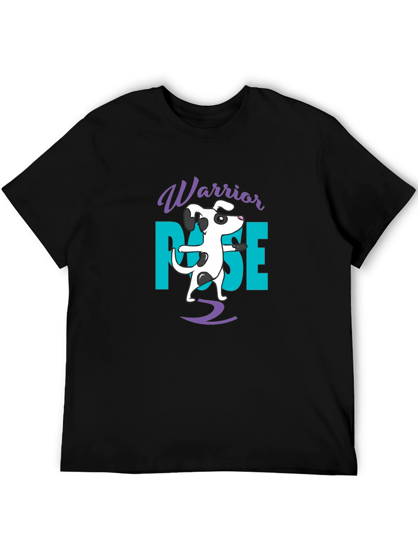 Warrior Pose Dog Black T-Shirt