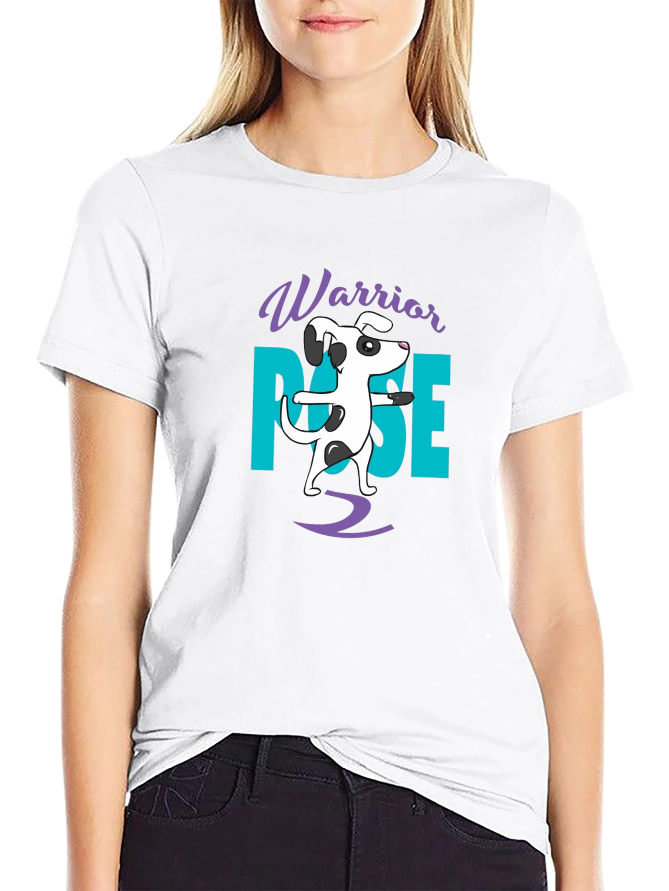 Warrior Pose Dog Black T-Shirt