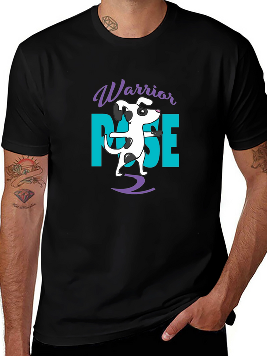 Warrior Pose Dog Black T-Shirt