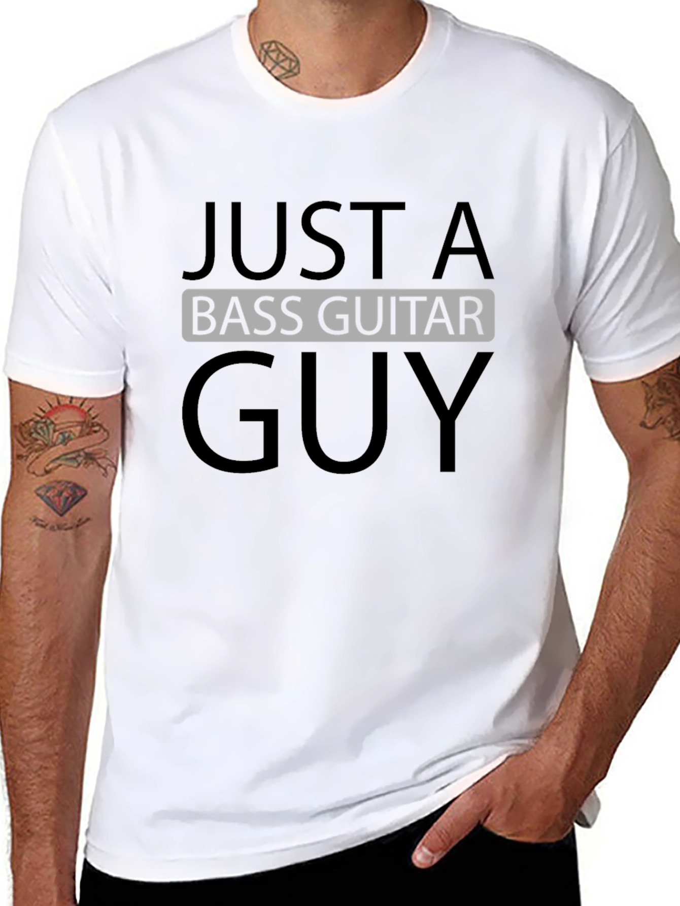 Just a Bass Guitar Guy - Black T-Shirt