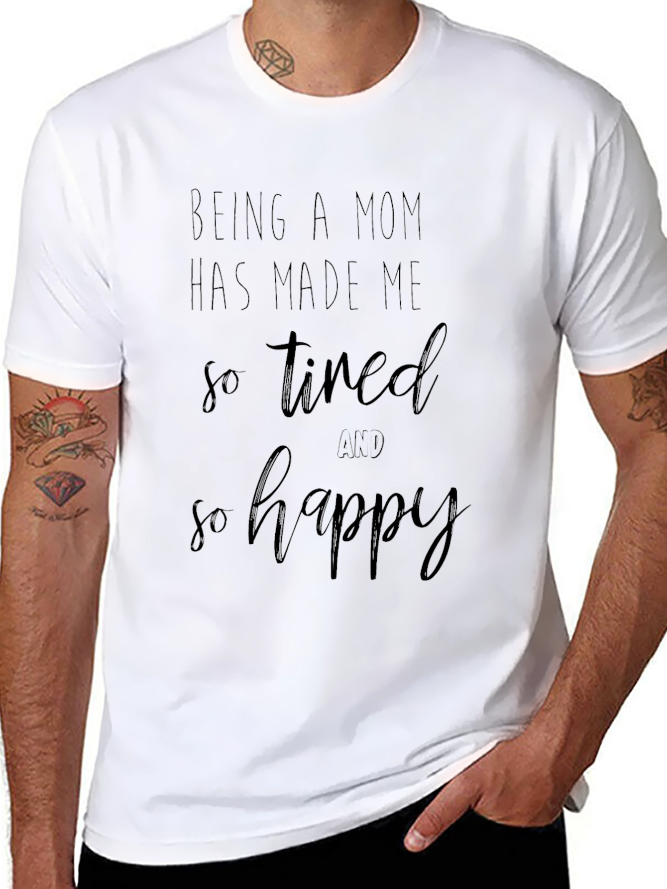 Mom Life Graphic Tee - Tired and Happy