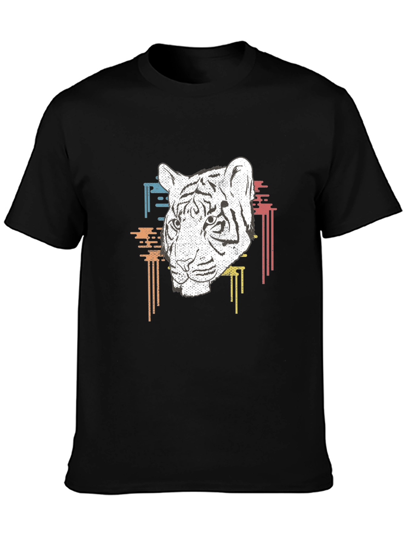 Tiger Graphic Print Mens Black T-Shirt