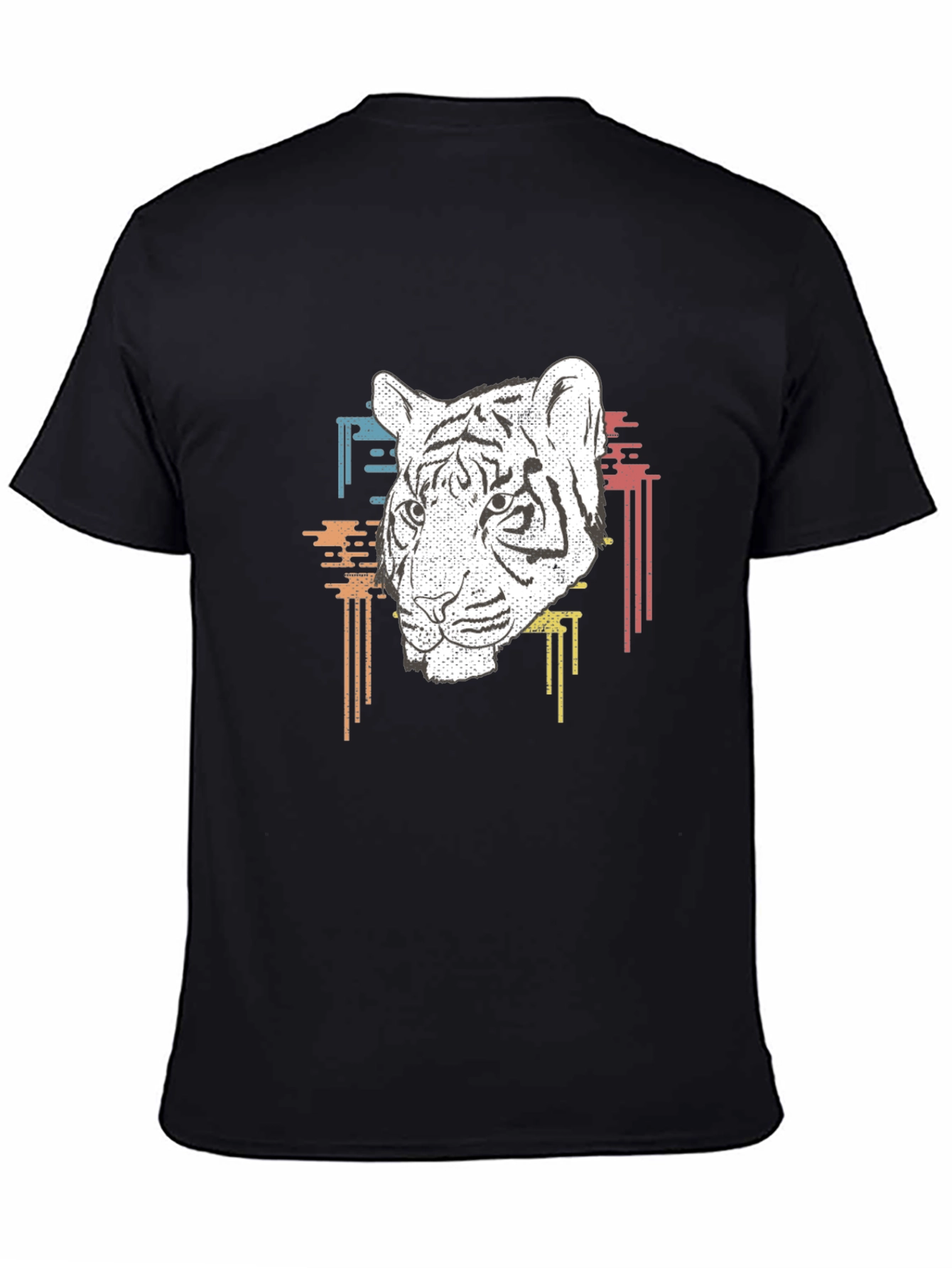Tiger Graphic Print Mens Black T-Shirt