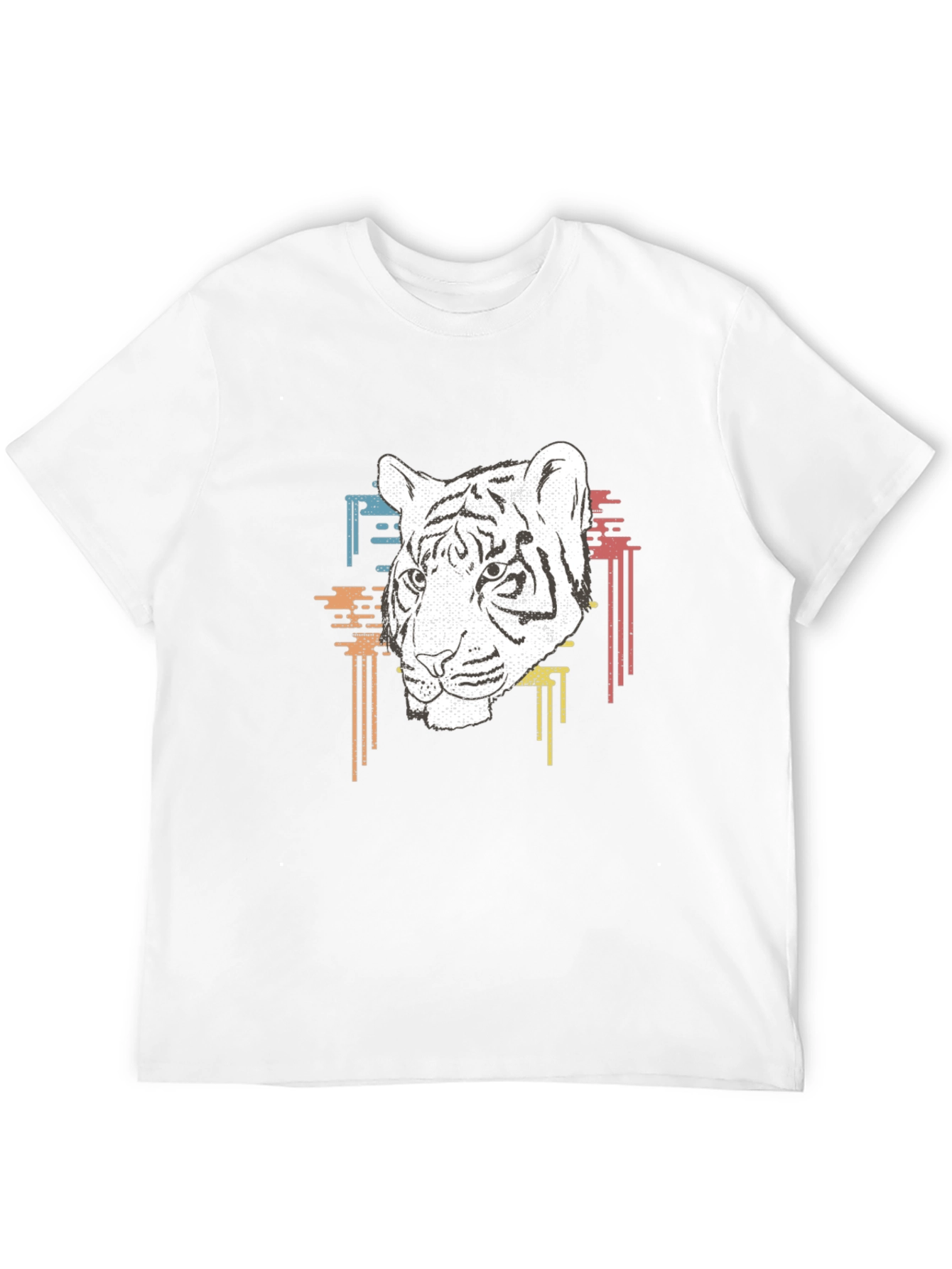 Tiger Graphic Print Mens Black T-Shirt