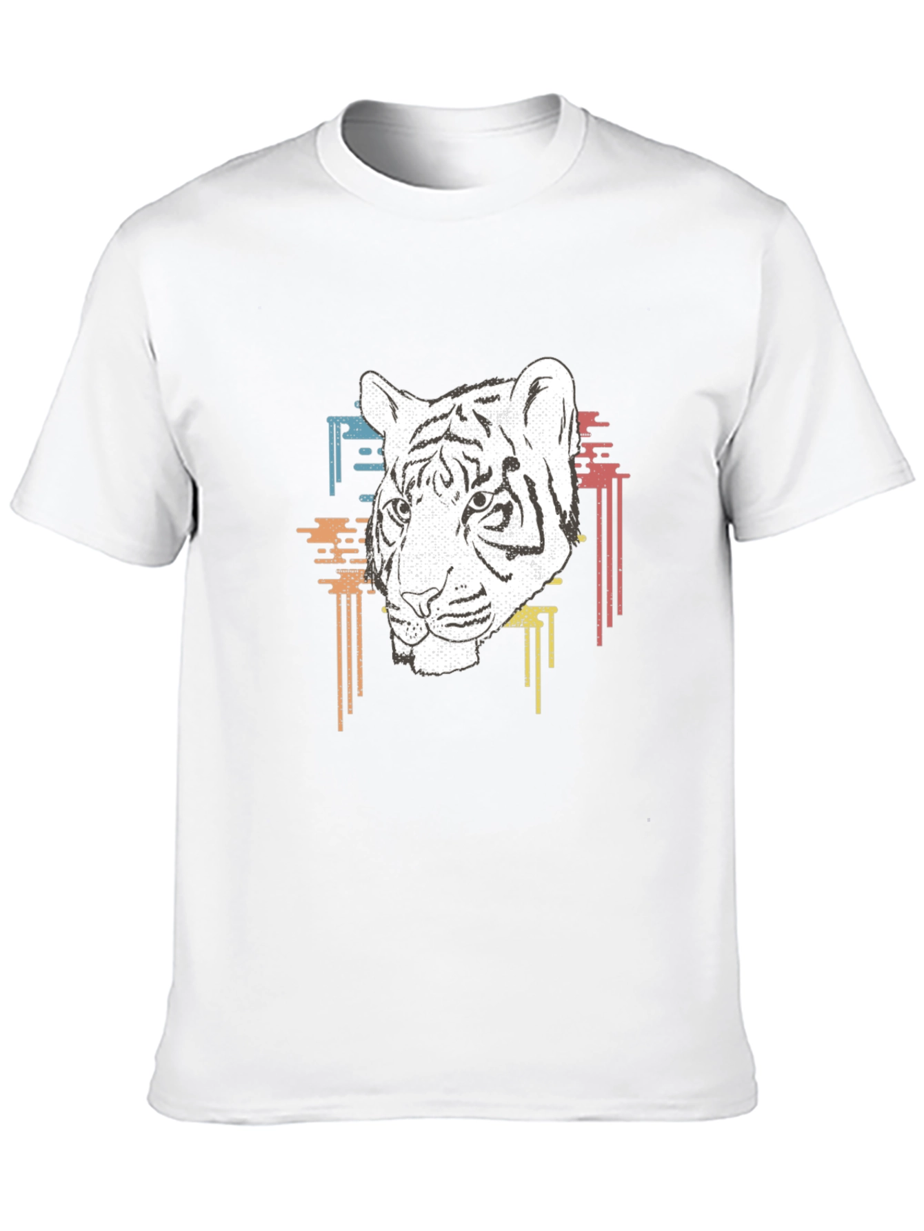 Tiger Graphic Print Mens Black T-Shirt
