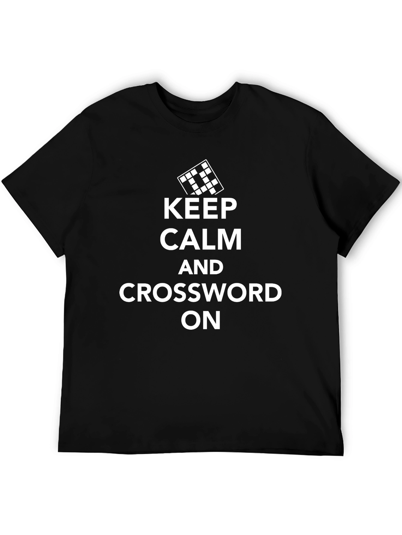 Keep Calm and Crossword On T-Shirt - Black