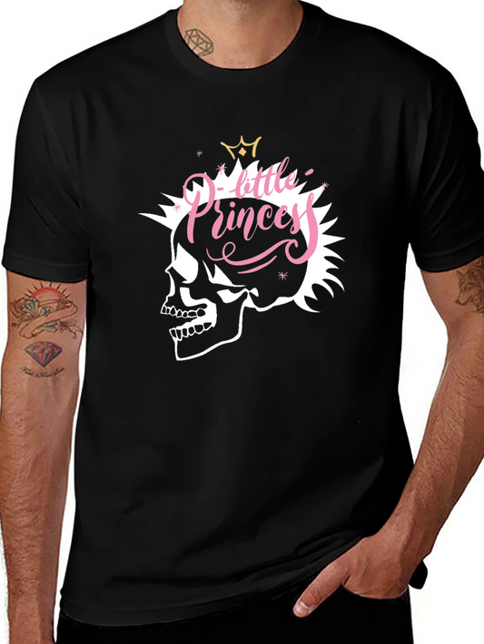 Skull Little Princess Black T-Shirt - Edgy Fashion