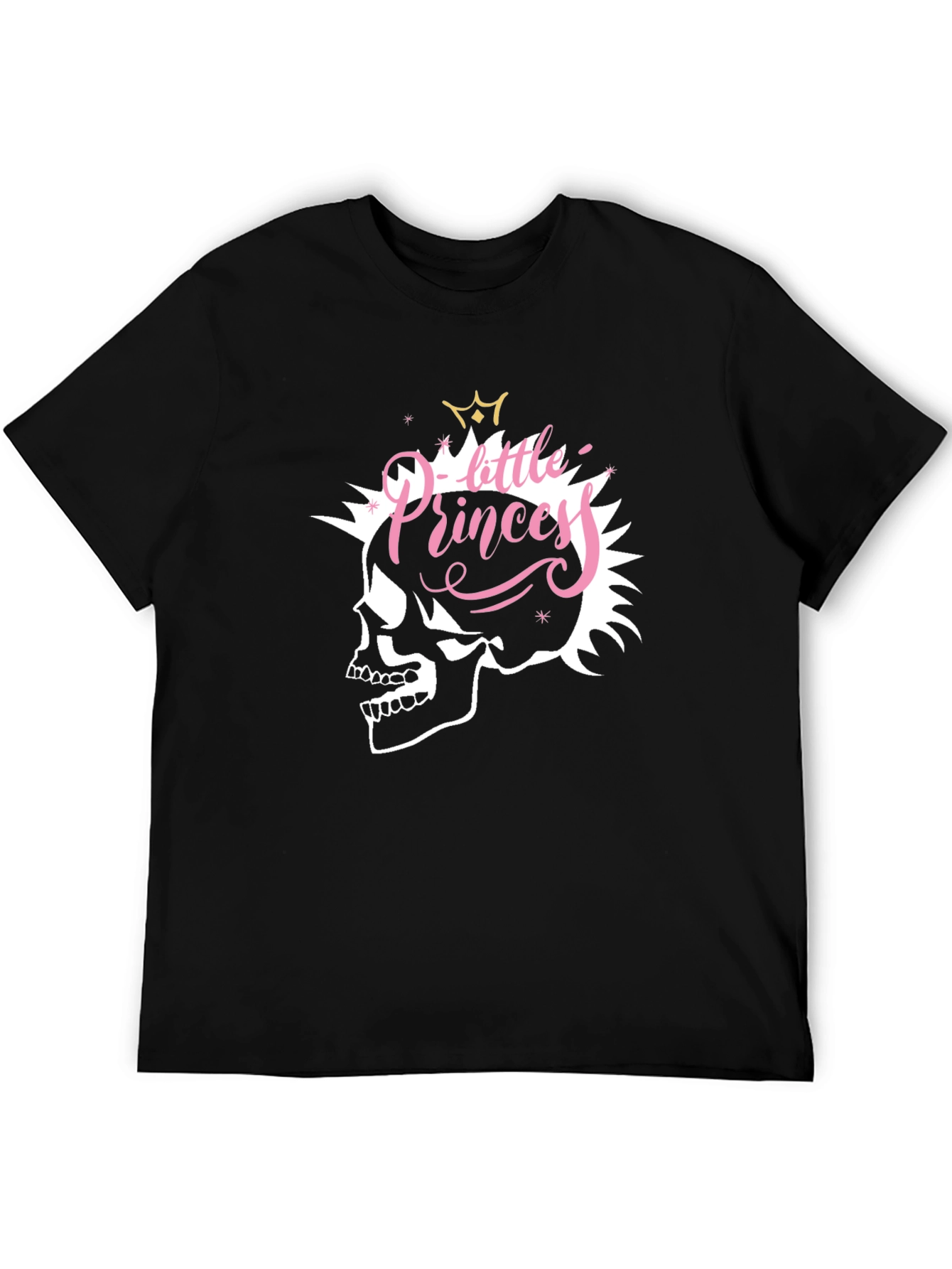 Skull Little Princess Black T-Shirt - Edgy Fashion