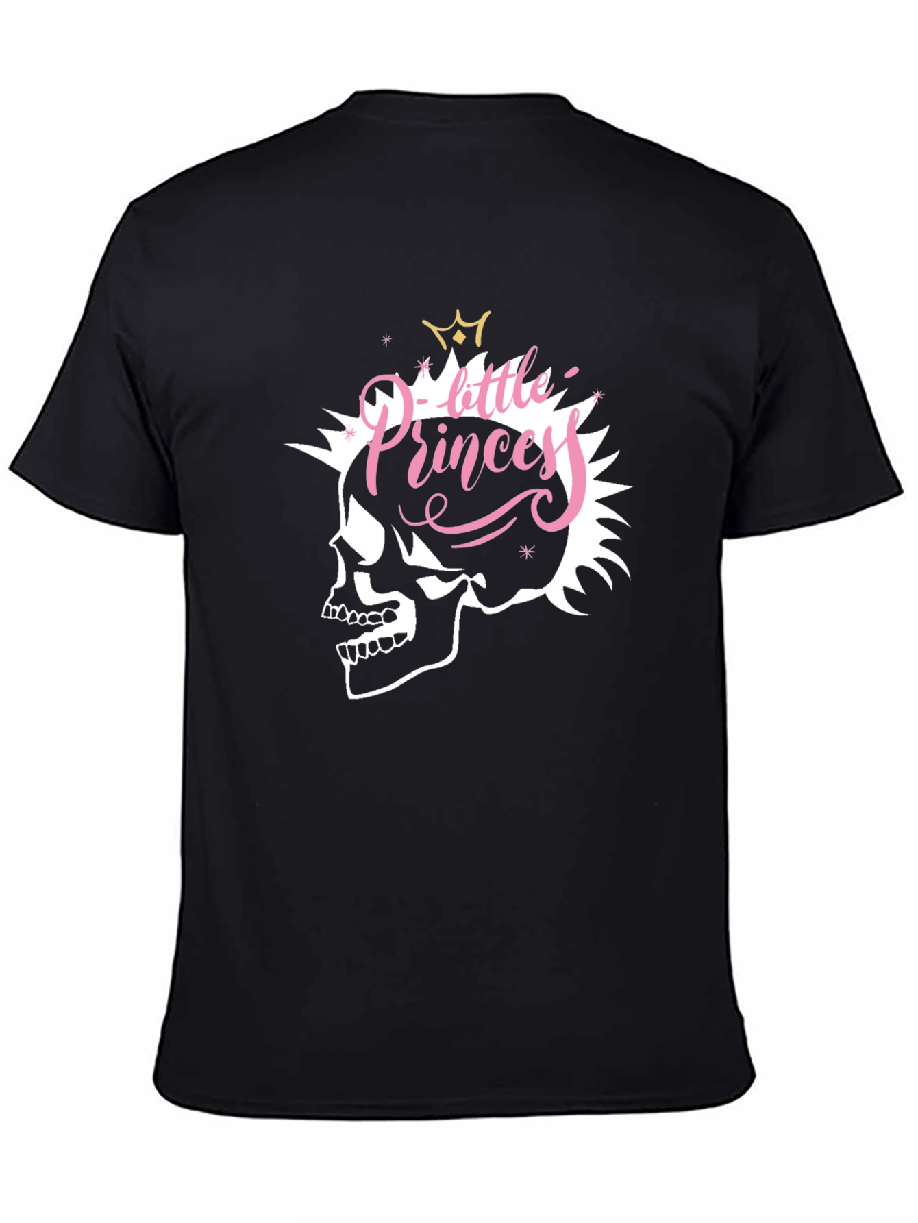 Skull Little Princess Black T-Shirt - Edgy Fashion