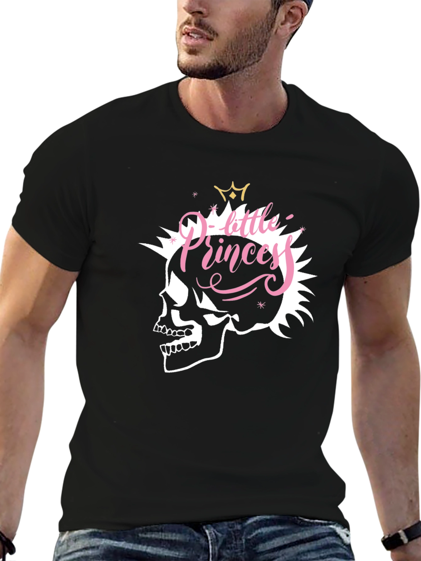 Skull Little Princess Black T-Shirt - Edgy Fashion