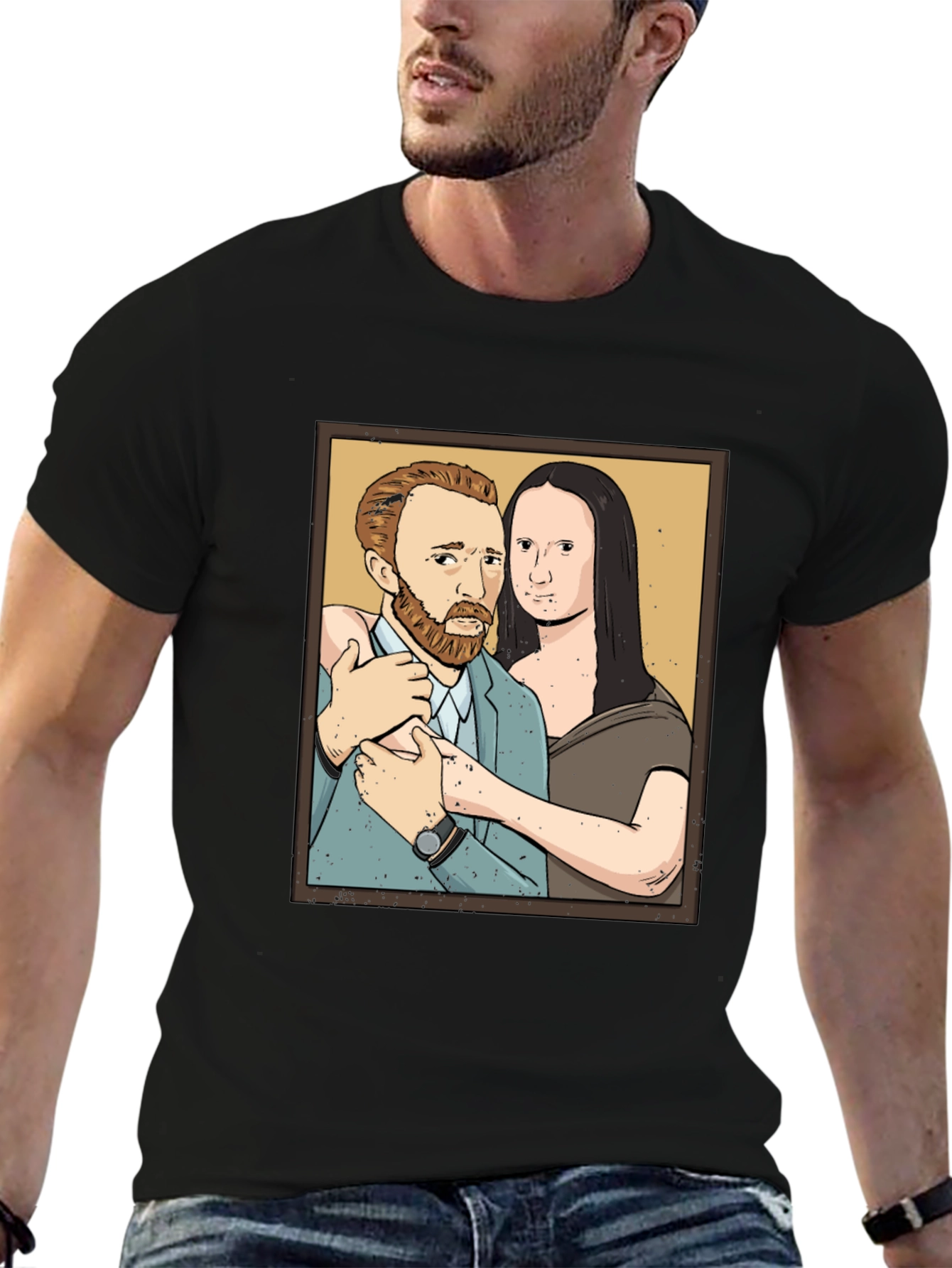 Van Gogh and Mona Lisa Graphic Tee