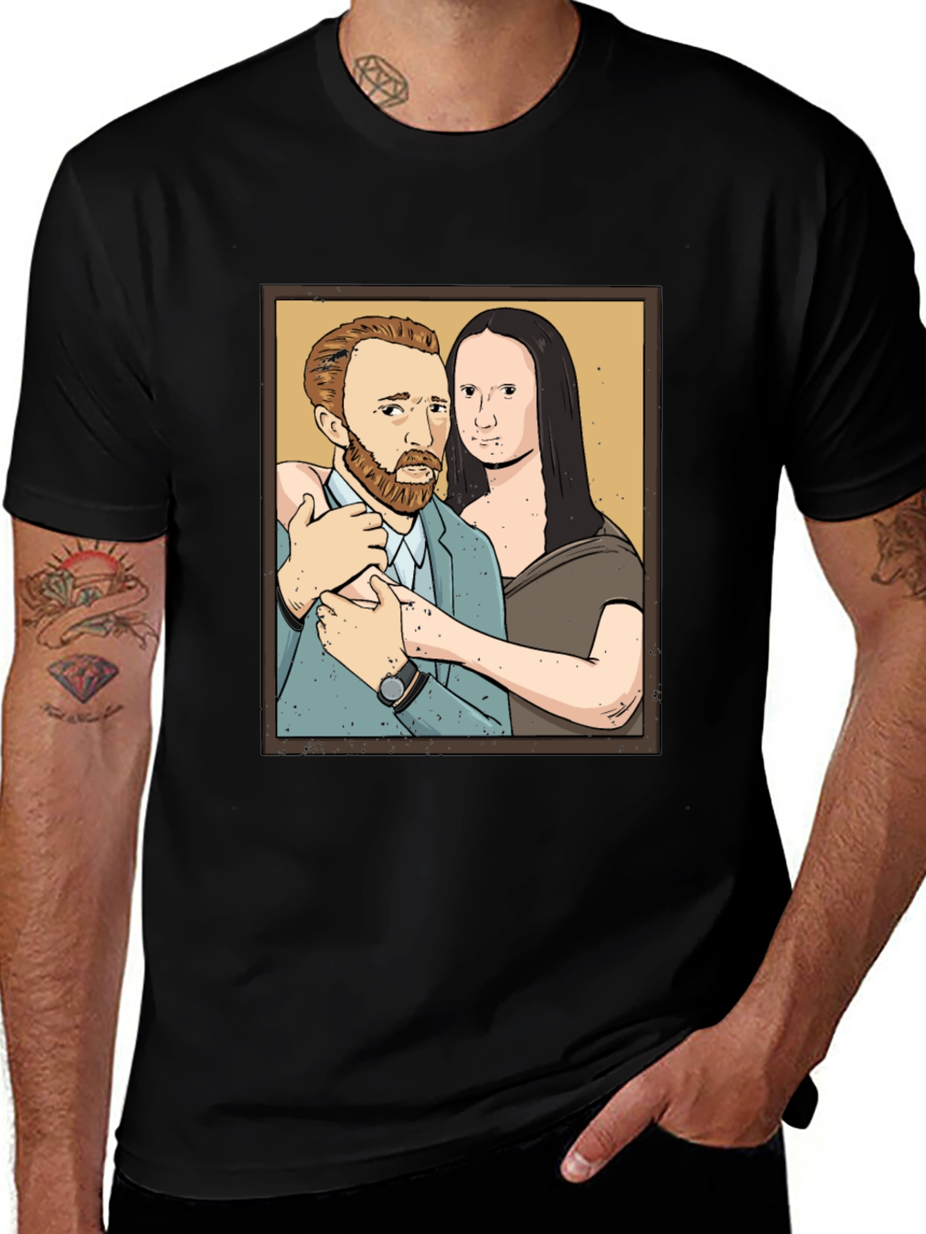 Van Gogh and Mona Lisa Graphic Tee