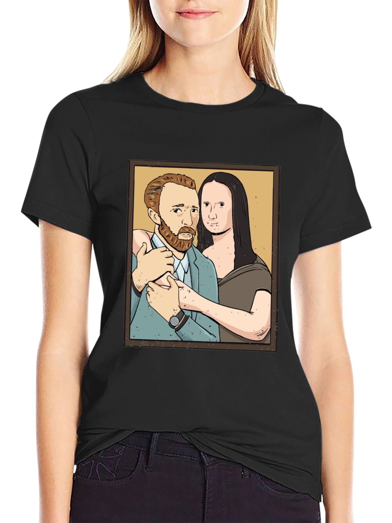 Van Gogh and Mona Lisa Graphic Tee