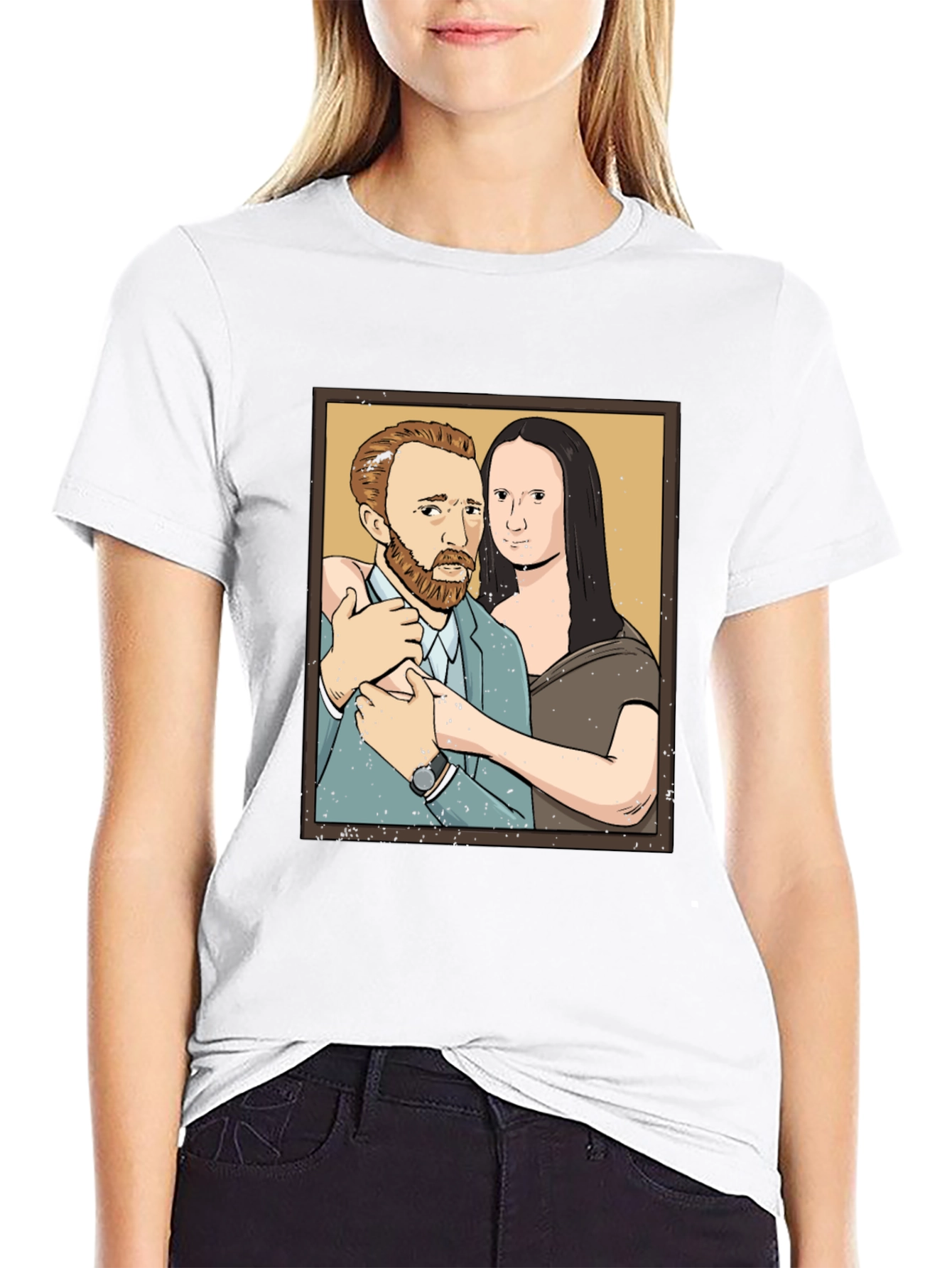 Van Gogh and Mona Lisa Graphic Tee