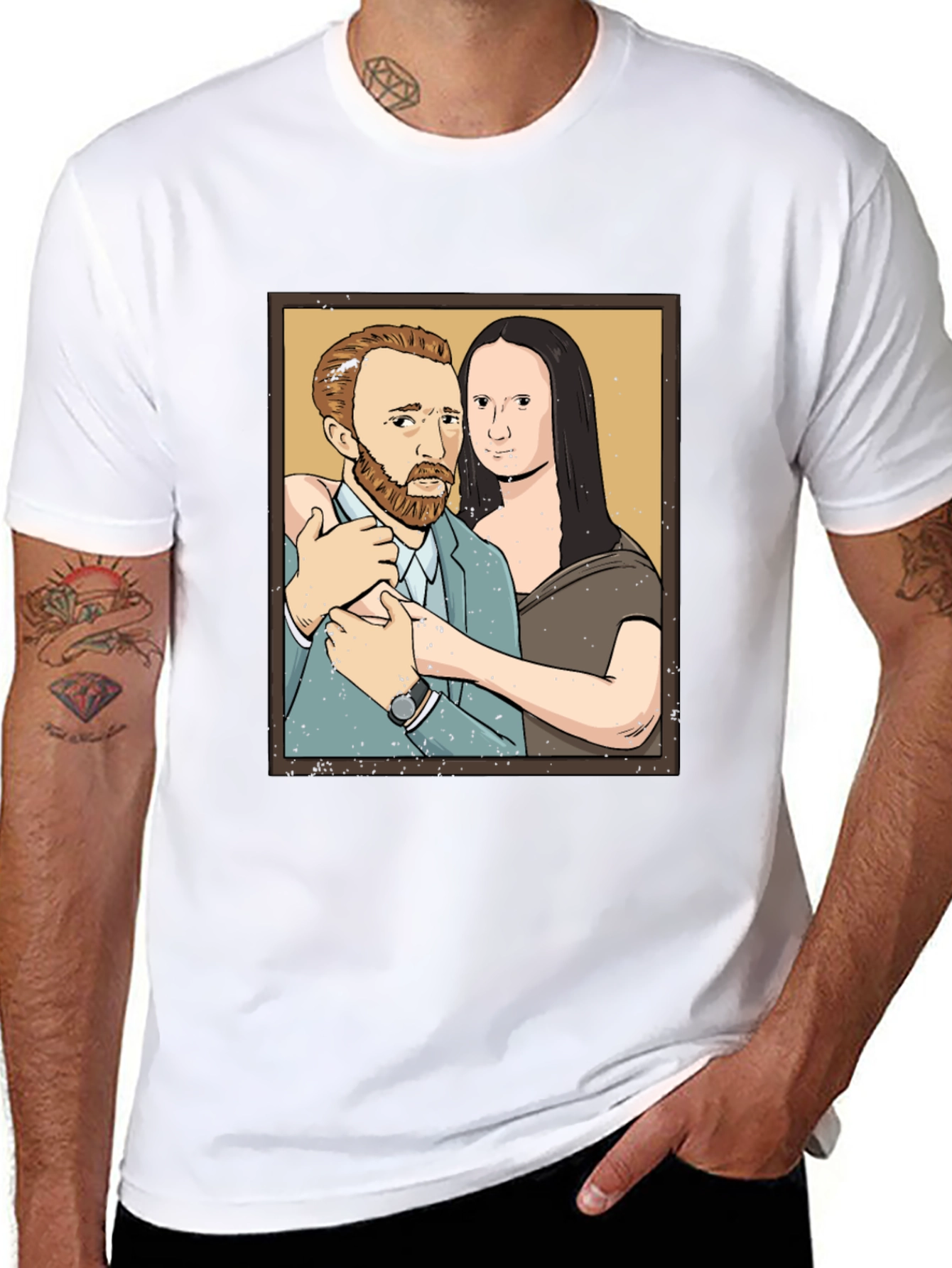 Van Gogh and Mona Lisa Graphic Tee