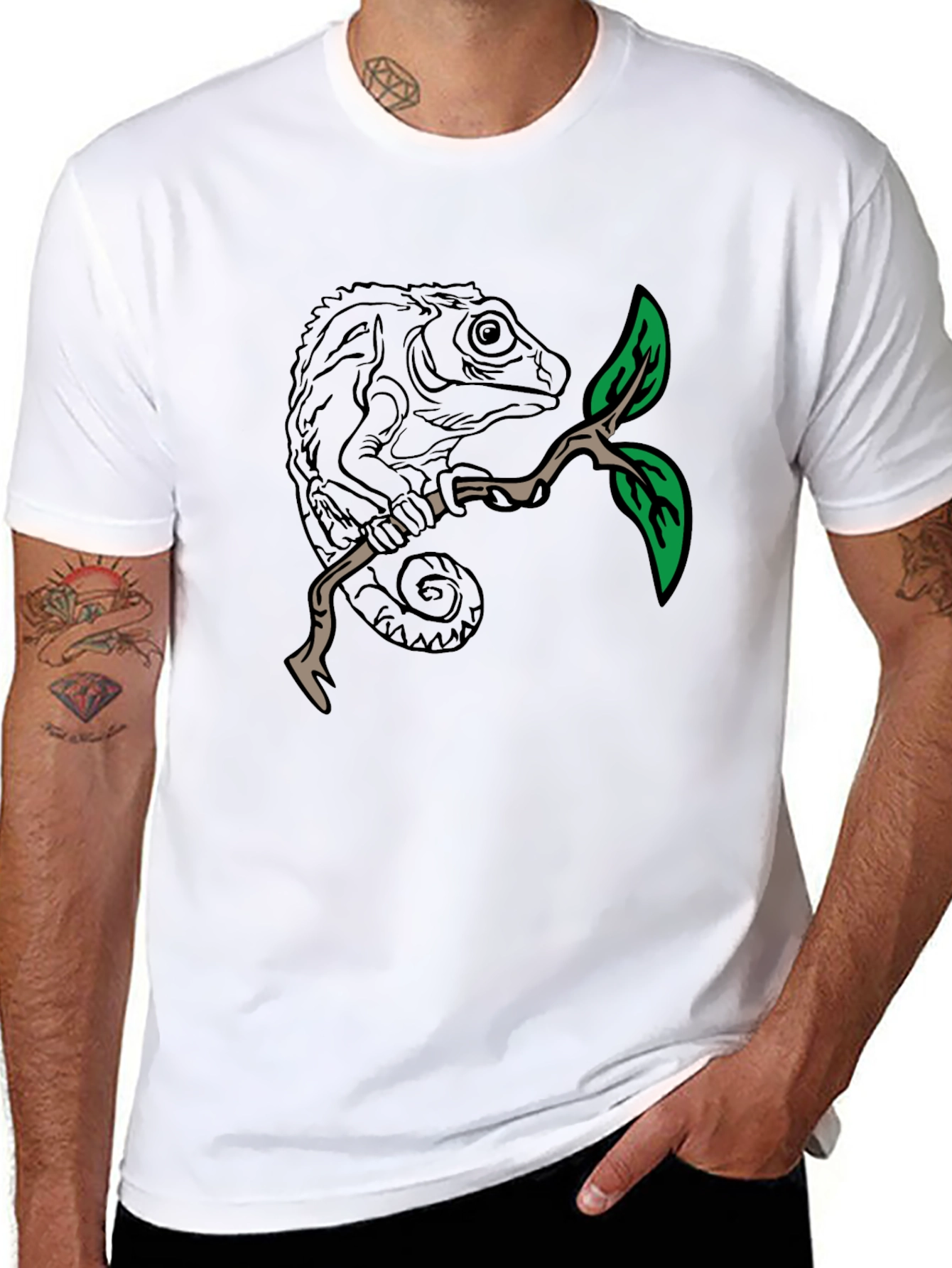 Chameleon Graphic T-Shirt - Unique Nature Tee