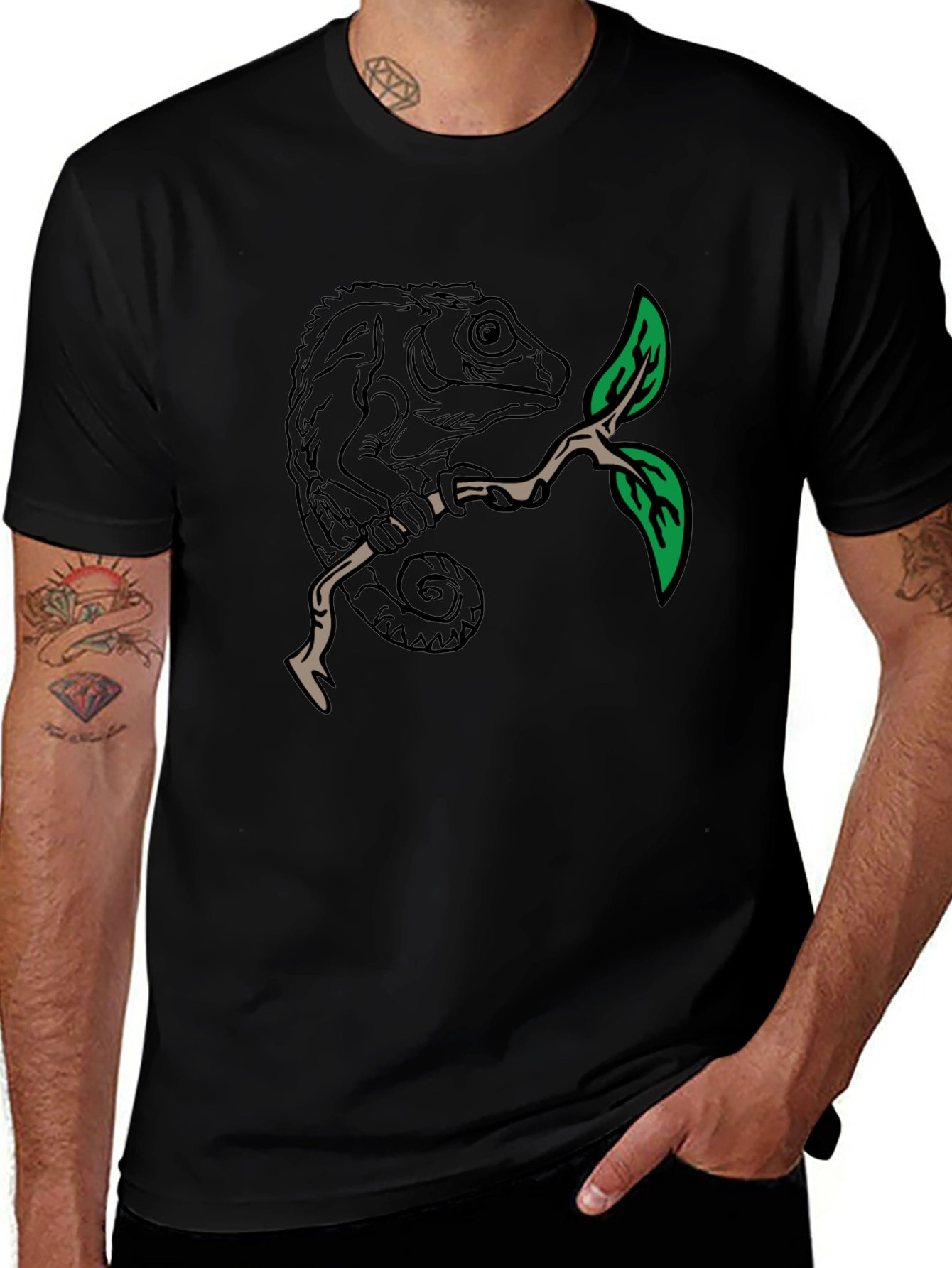 Chameleon Graphic T-Shirt - Unique Nature Tee
