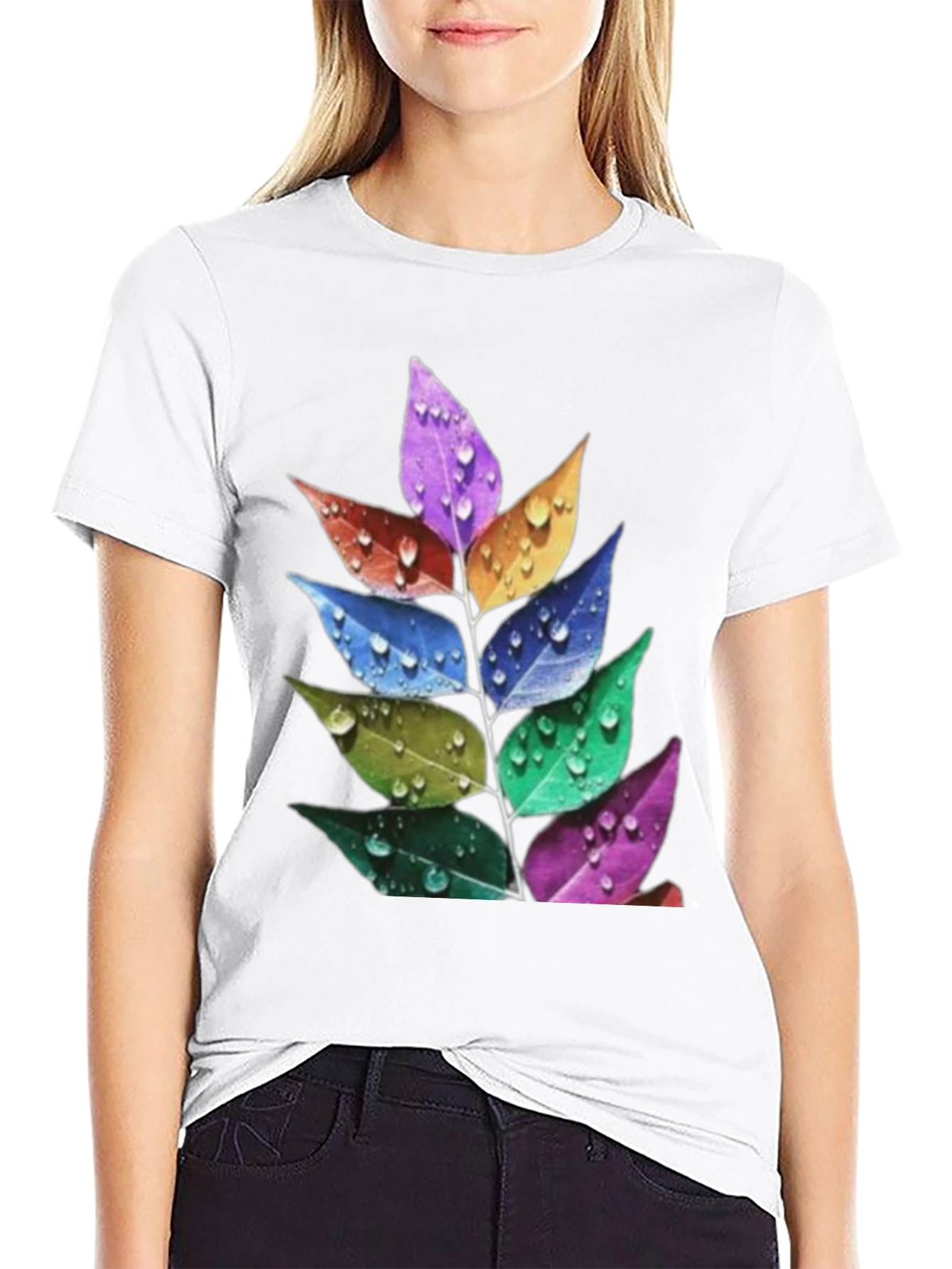 Rainbow Leaf T-Shirt - Stylish Nature Tee