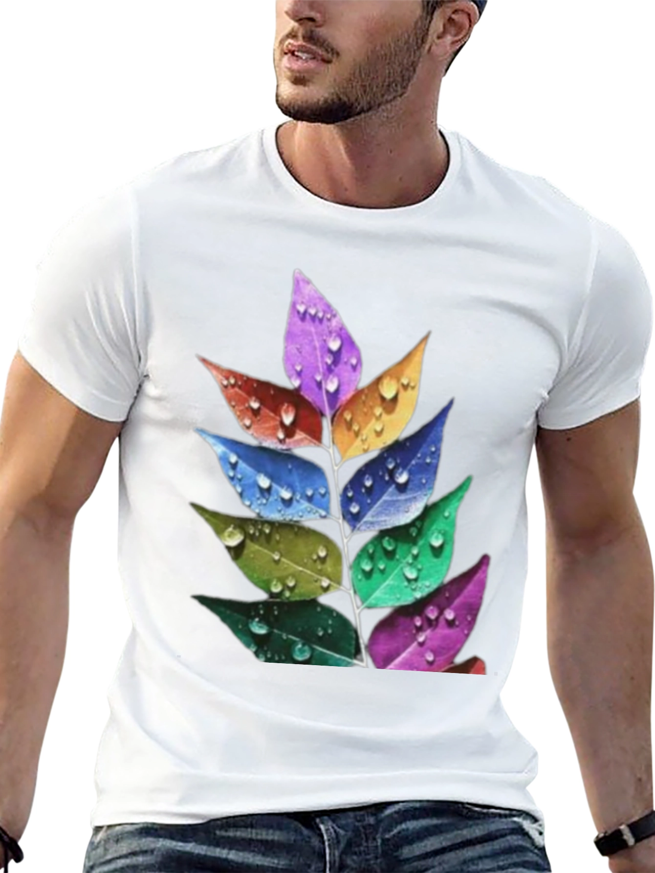 Rainbow Leaf T-Shirt - Stylish Nature Tee
